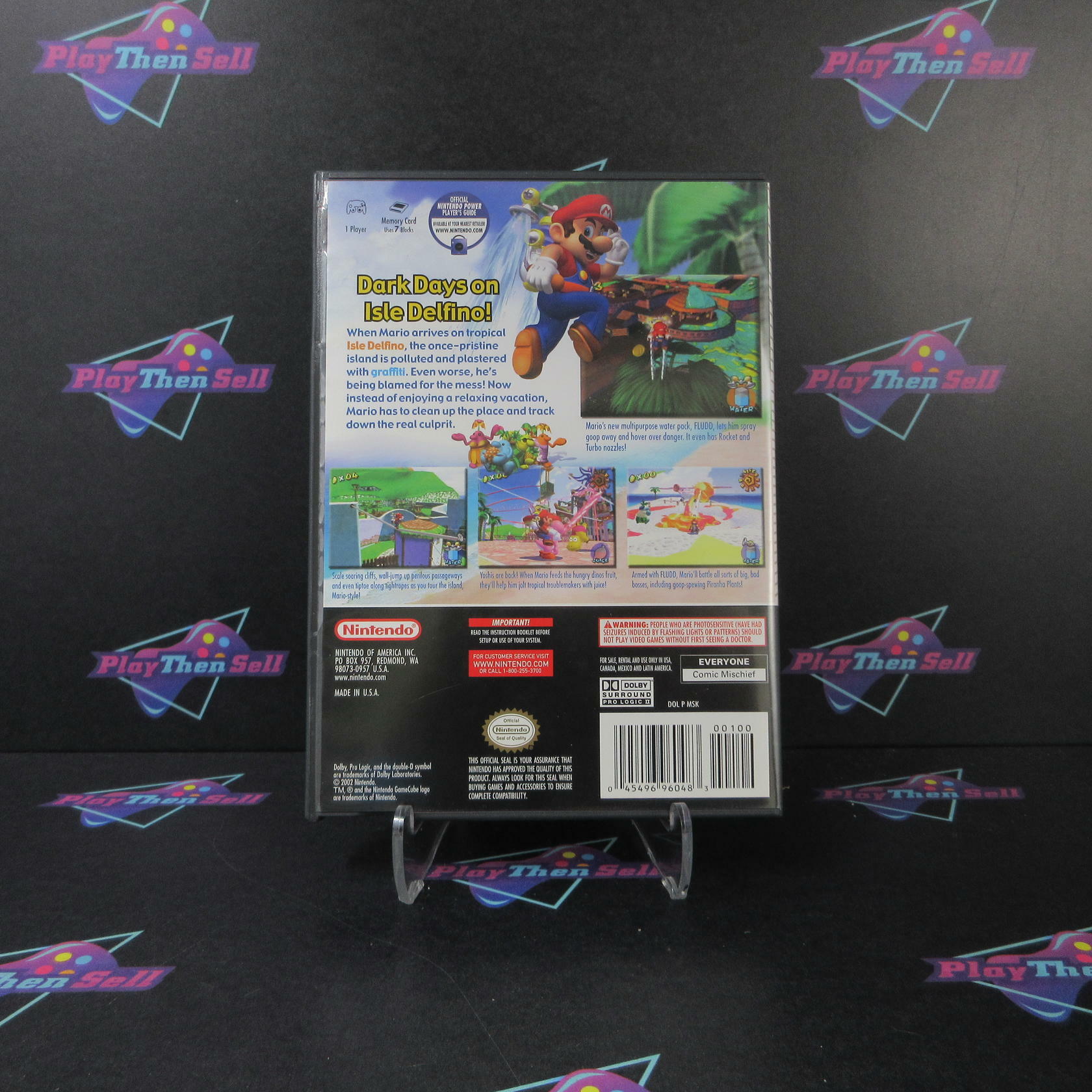 Super Mario Sunshine Nintendo GameCube K-Mart MD Complete CIB - Very Good