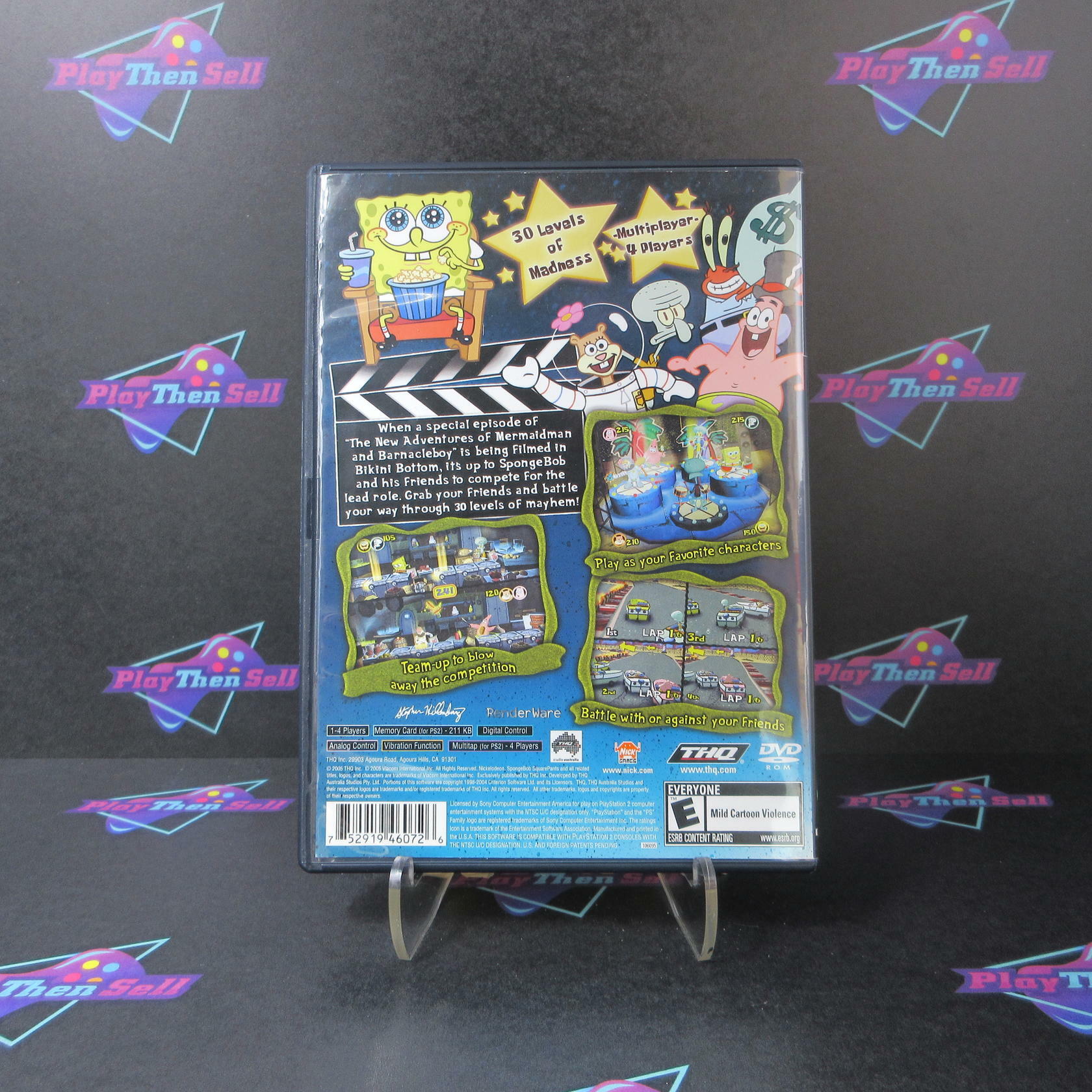 SpongeBob Squarepants Lights Camera Pants PS2 PlayStation 2 - Very Good