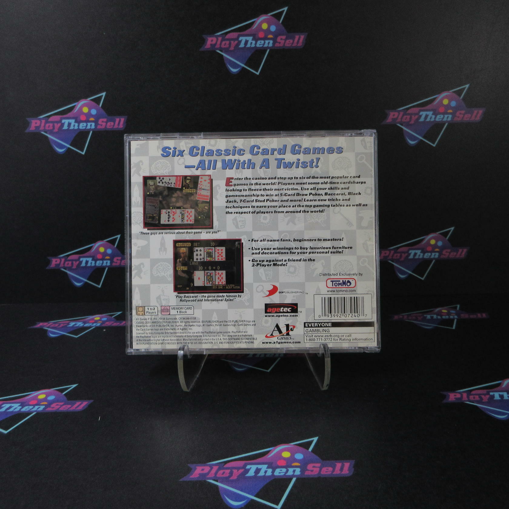 Card Games PS1 PlayStation 1 + Reg Card - Like New