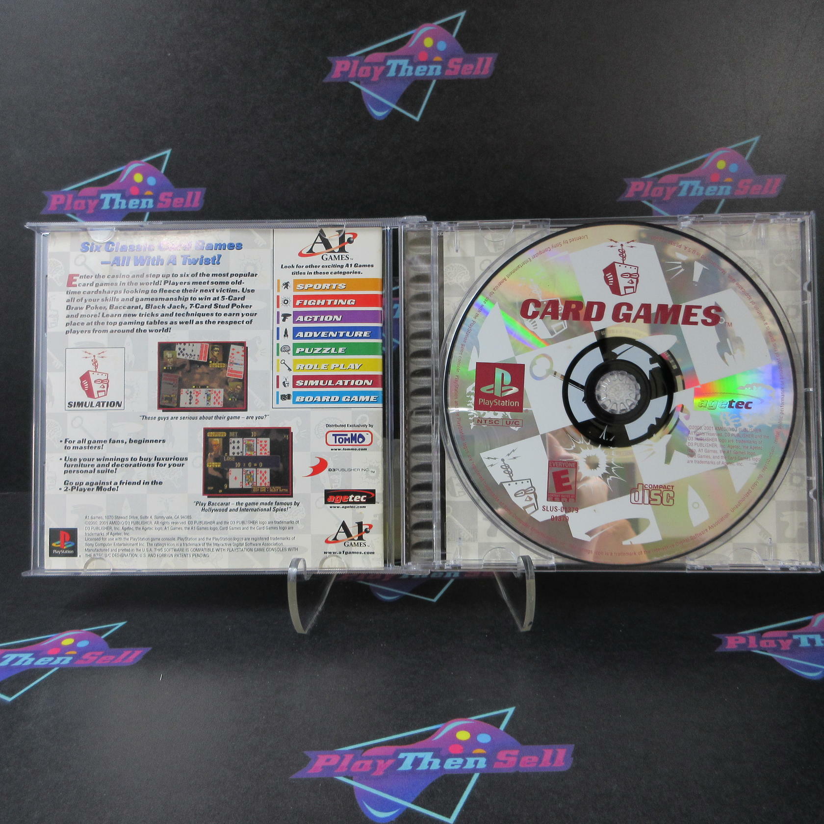 Card Games PS1 PlayStation 1 + Reg Card - Like New