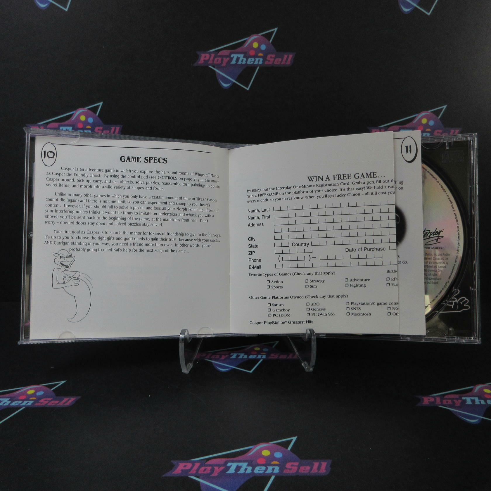 Casper A Haunting 3D Challenge PlayStation 1 GH + Reg Card - Like New