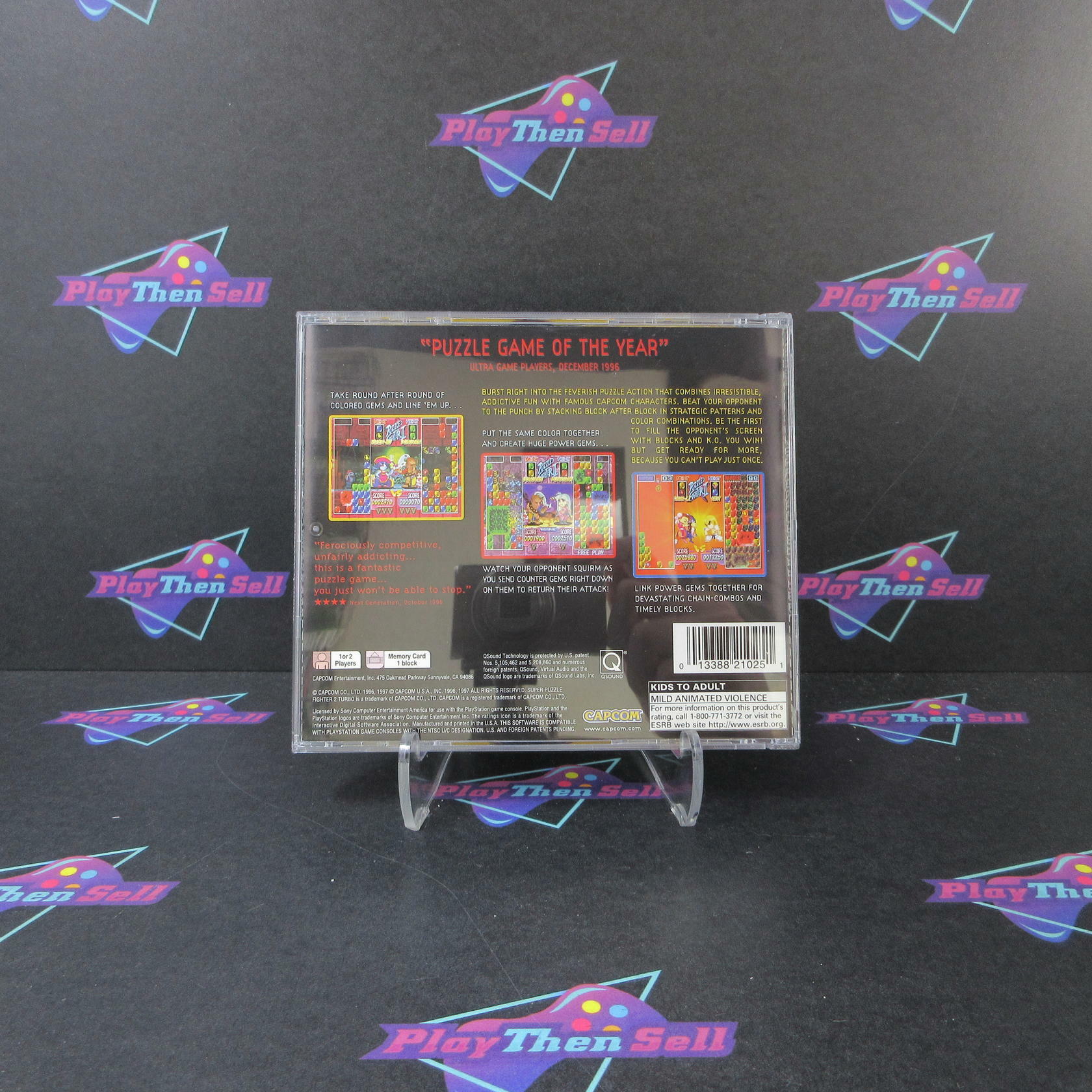 Super Puzzle Fighter II Turbo PS1 PlayStation 1 + Reg Card - Like New