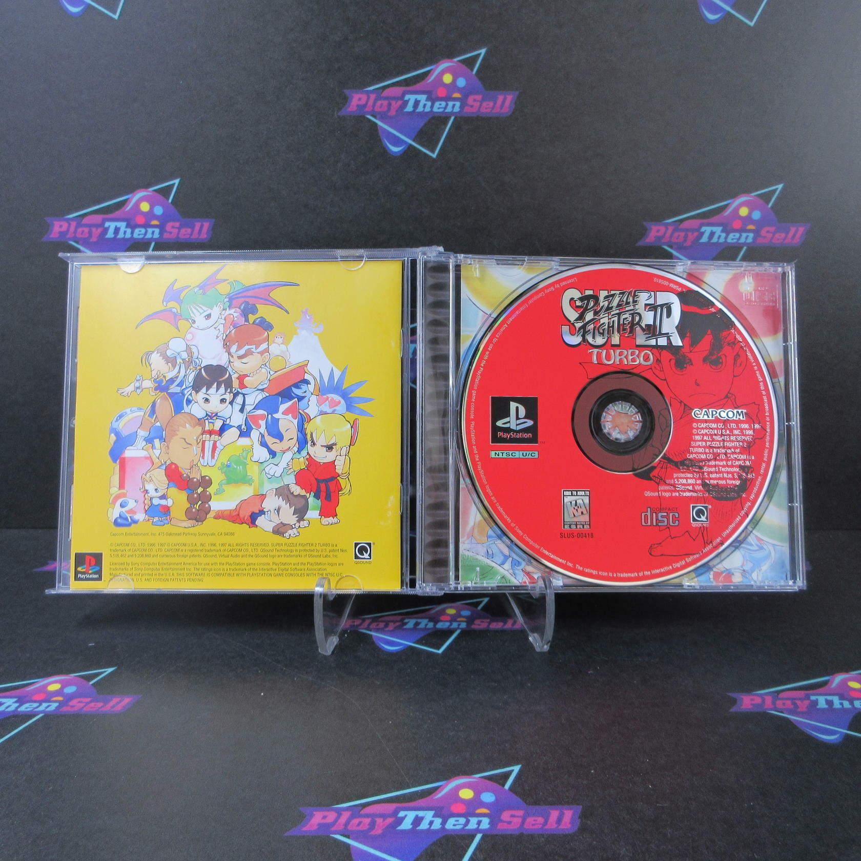 Super Puzzle Fighter II Turbo PS1 PlayStation 1 + Reg Card - Like New