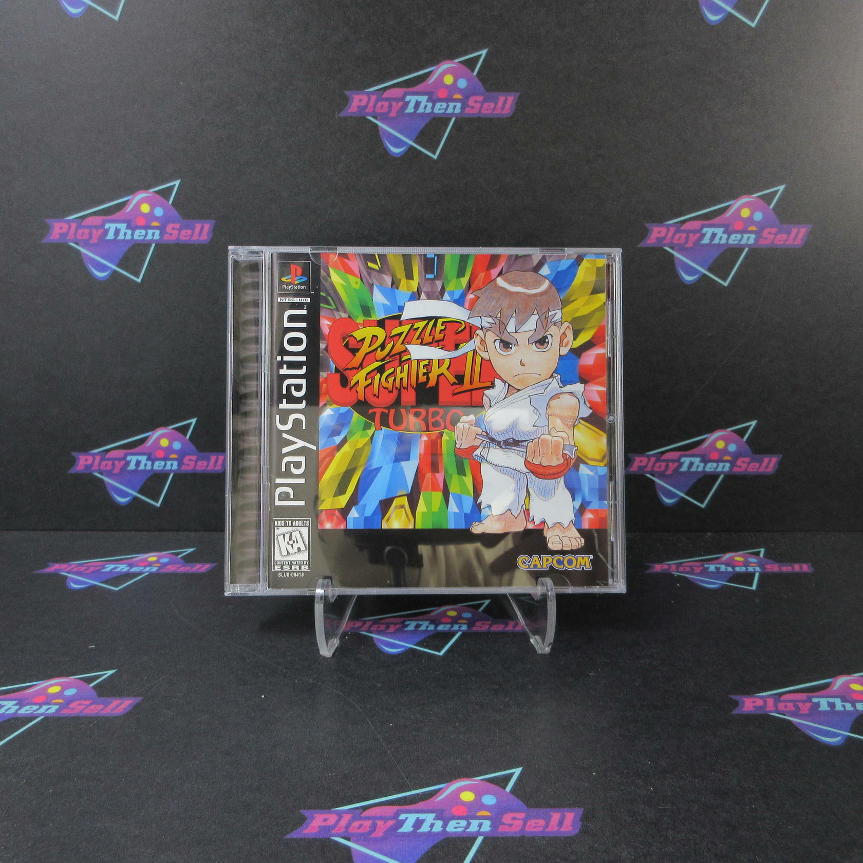 Super Puzzle Fighter II Turbo PS1 PlayStation 1 + Reg Card - Like New