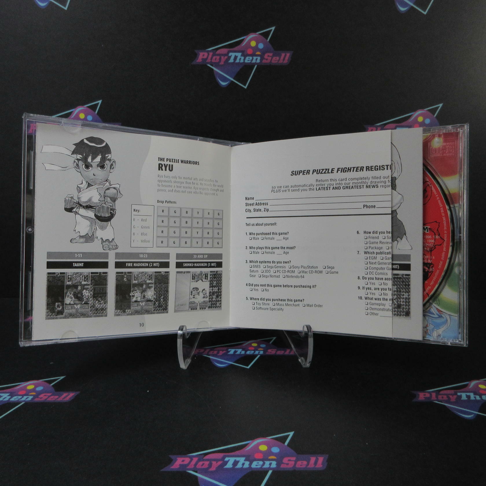 Super Puzzle Fighter II Turbo PS1 PlayStation 1 + Reg Card - Like New