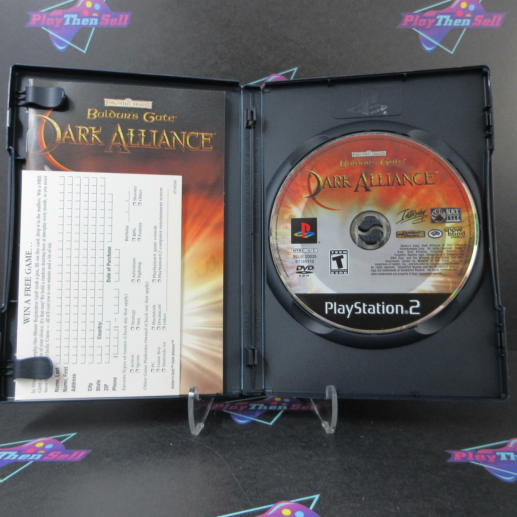 Baldur's Gate Dark Alliance PS2 PlayStation 2 + Reg Card - Like New