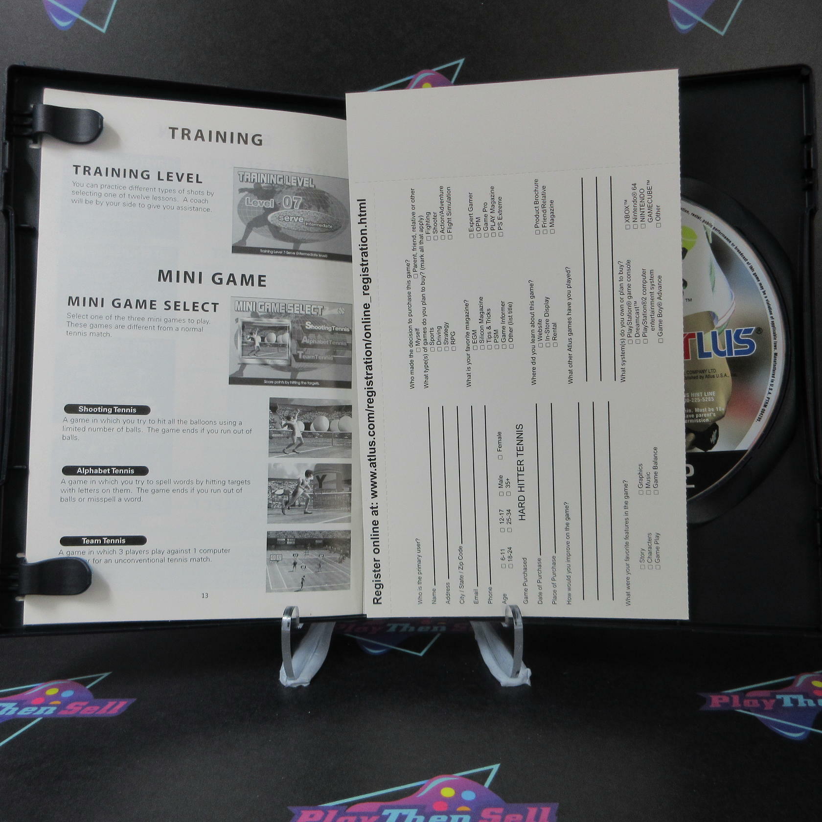 Hard Hitter Tennis PS2 PlayStation 2 + Reg Card - Like New