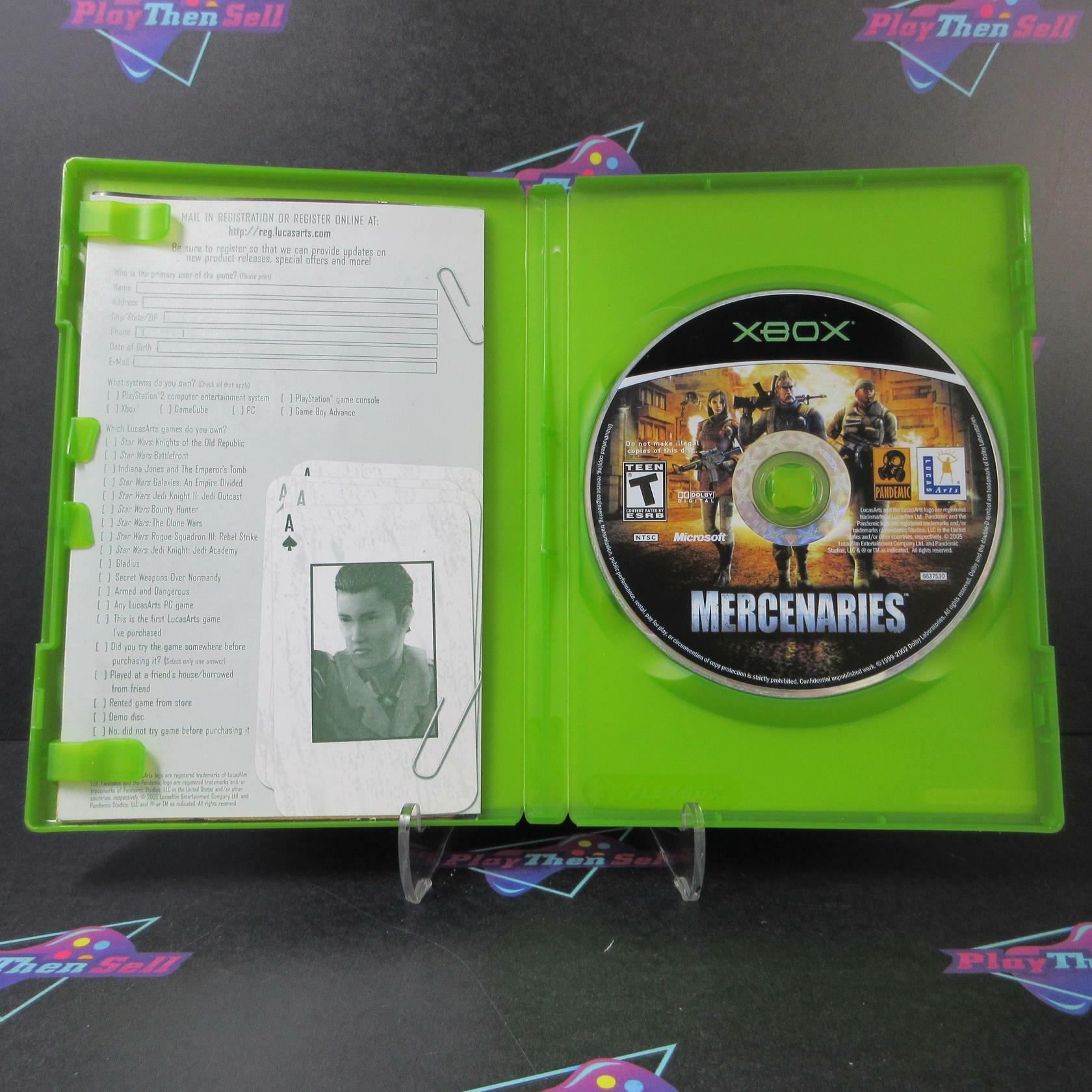 Mercenaries Playground of Destruction Xbox + Reg Card AD Complete CIB - Very Good