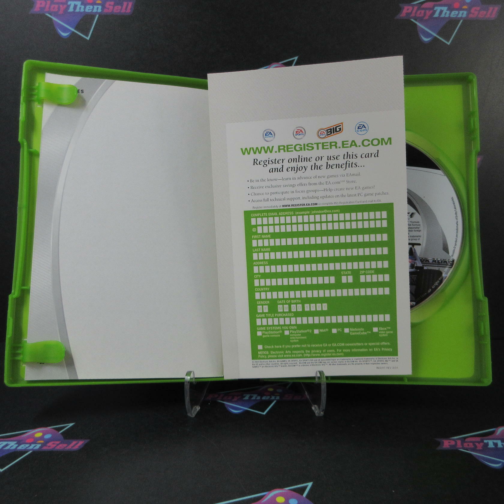 F1 2001 + Reg Card Xbox DD Complete CIB - Very Good