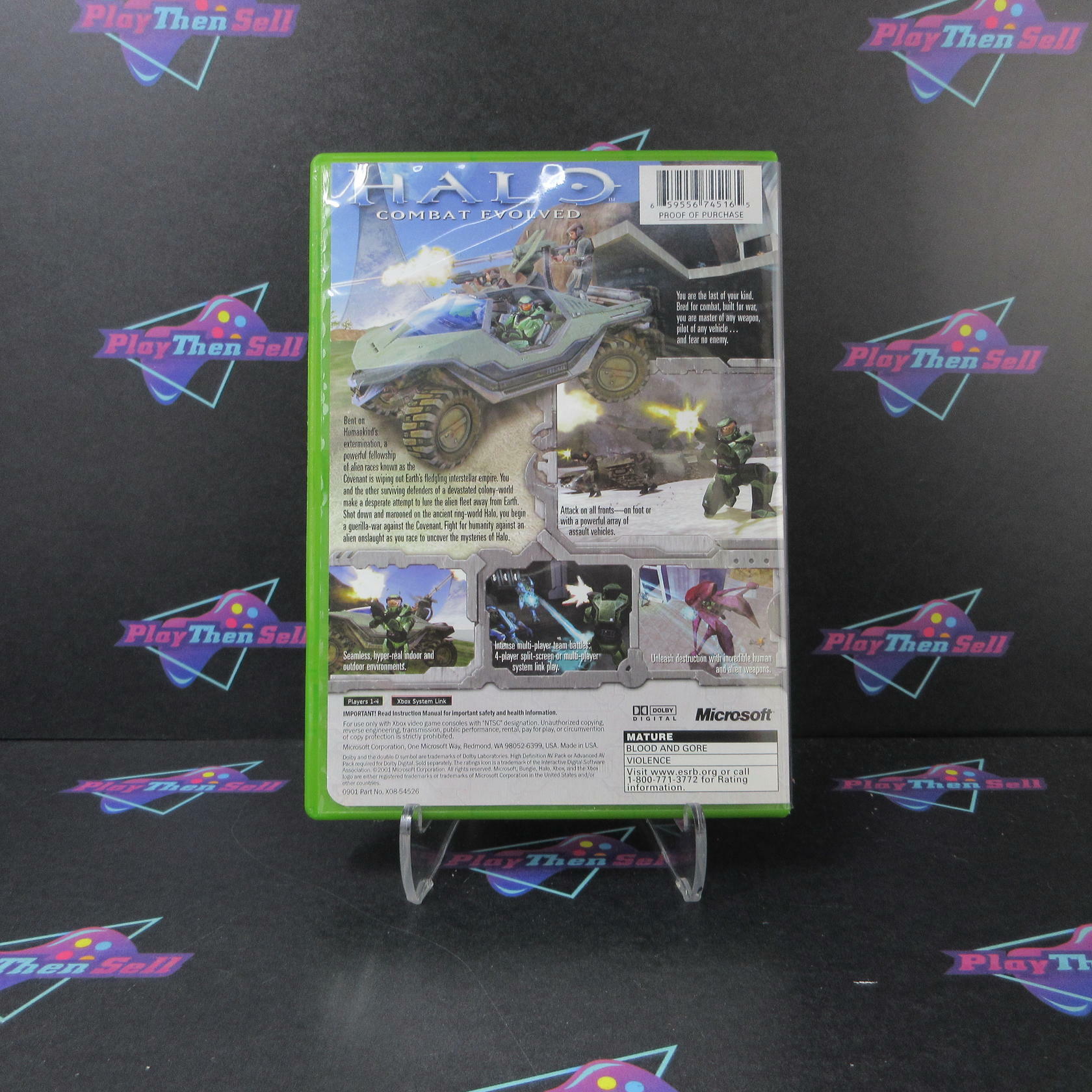 Halo Combat Evolved Xbox AD 1st Print Black Label Complete CIB - Very Good