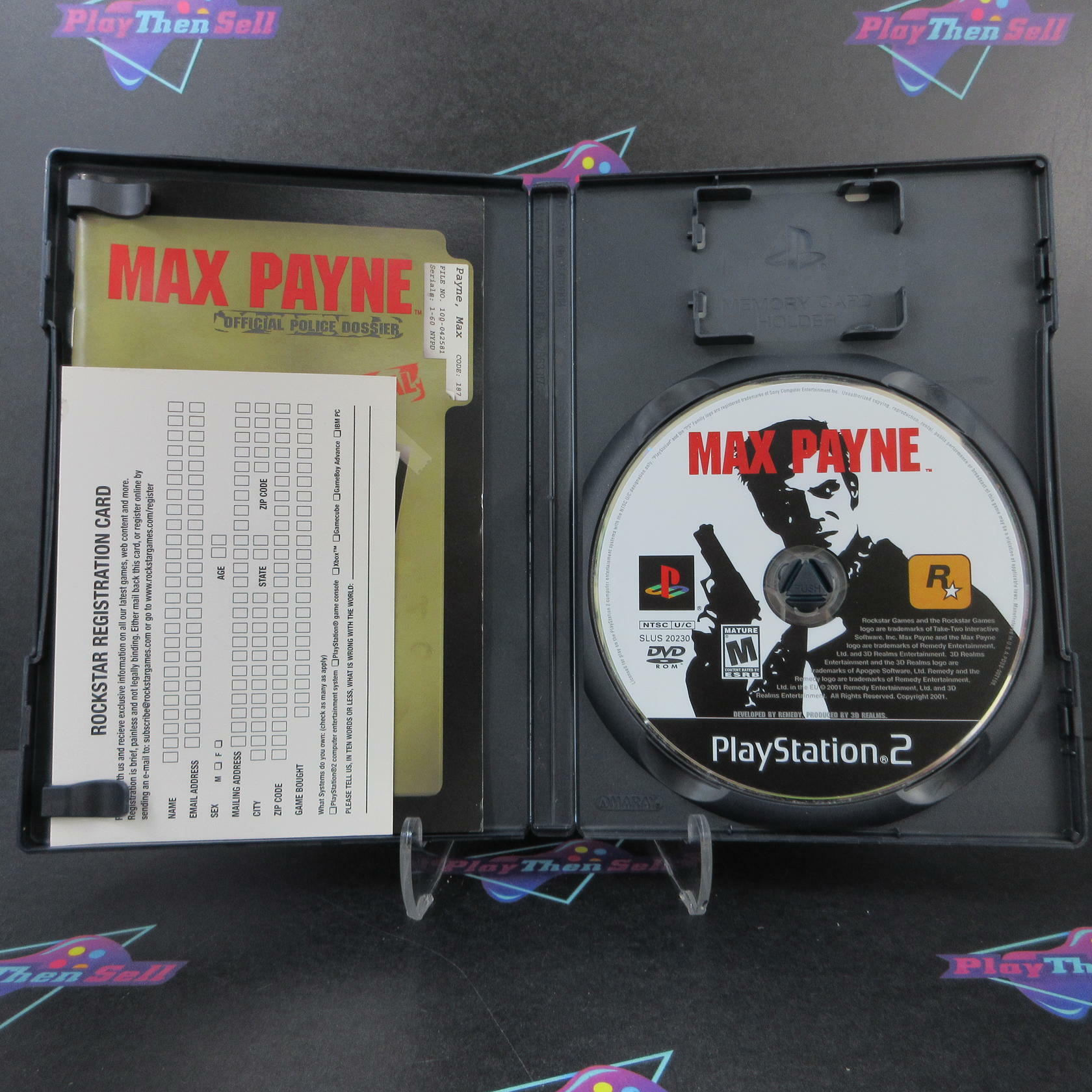 Max Payne + Reg Card PS2 PlayStation 2 AD Complete CIB - Very Good