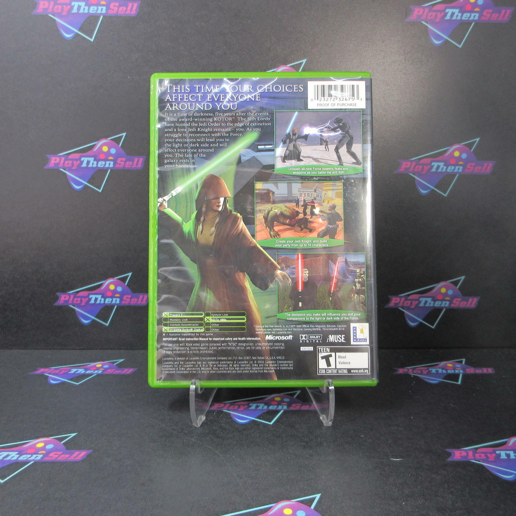 Star Wars Knights of the Old Republic II The Sith Lords + Reg Card Xbox MD CIB - Very Good