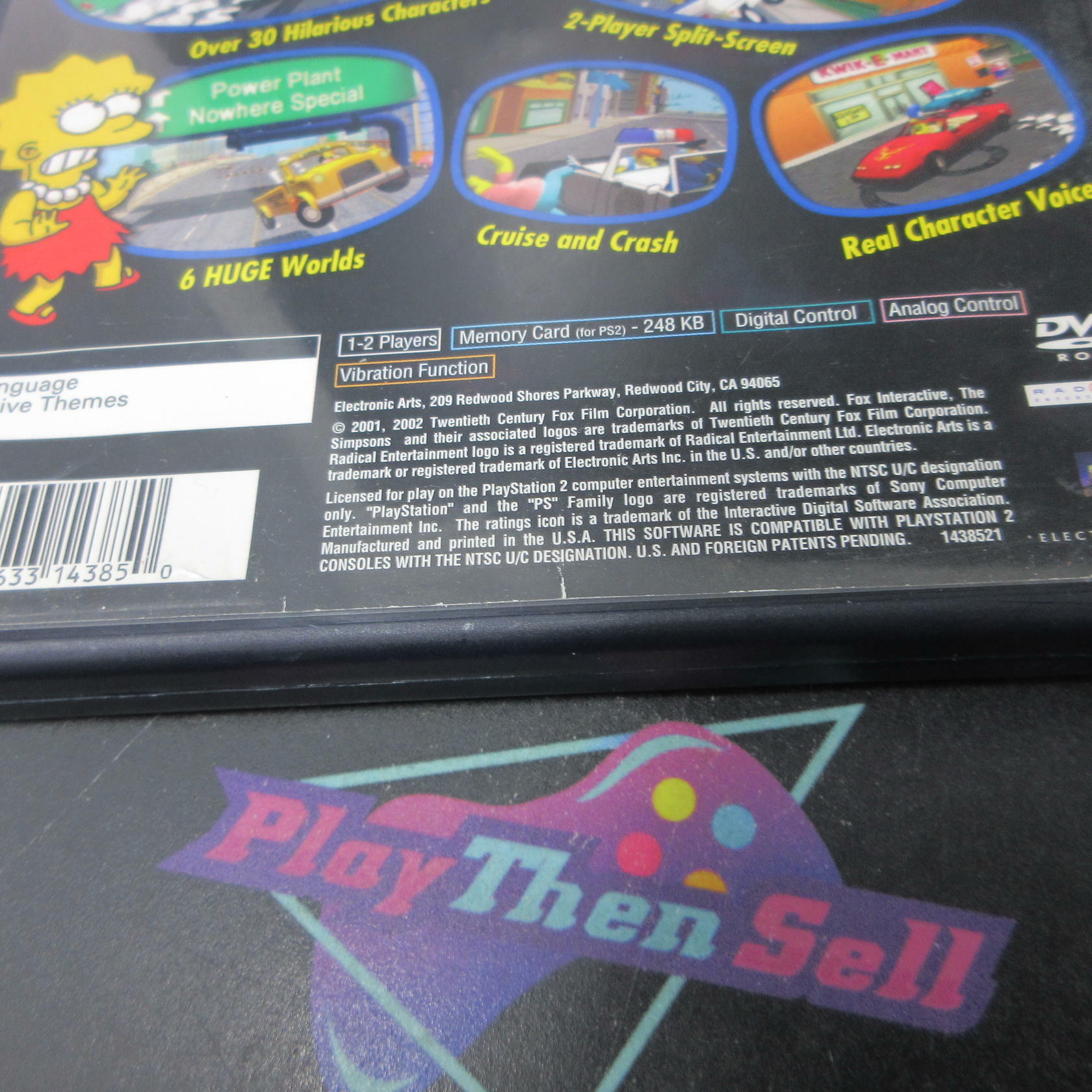 The Simpsons Road Rage GH + Reg Card PS2 PlayStation 2 AD/MD Complete CIB - Very Good