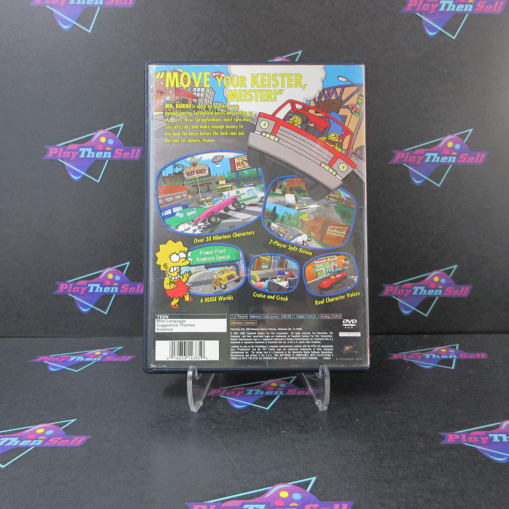 The Simpsons Road Rage GH + Reg Card PS2 PlayStation 2 AD/MD Complete CIB - Very Good