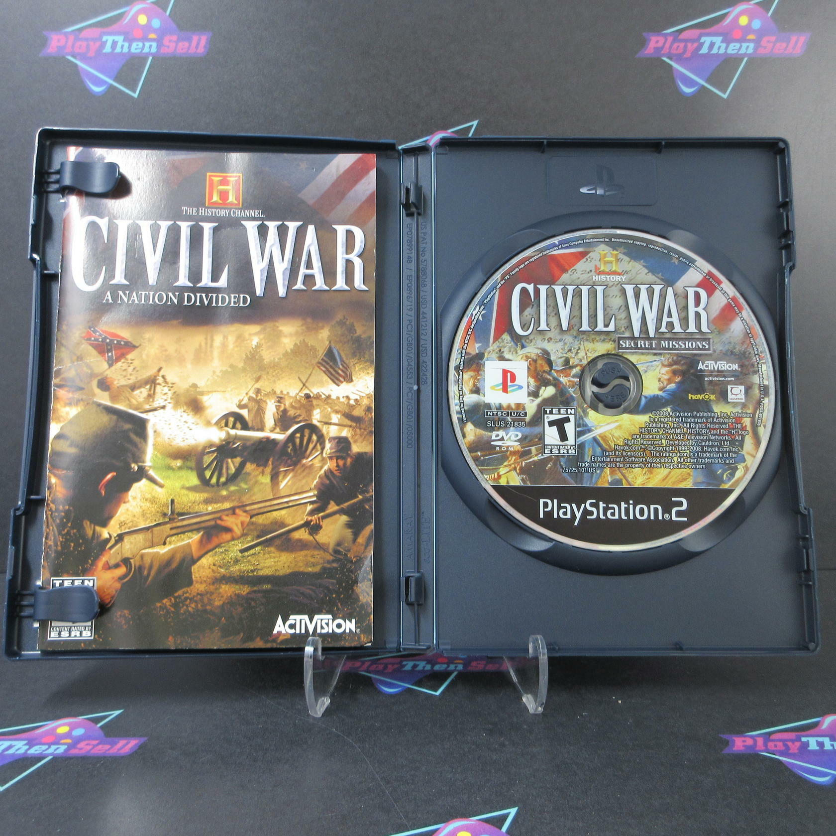 History Channel Civil War A Nation Divided PS2 PlayStation 2 AD/DD Complete - Very Good