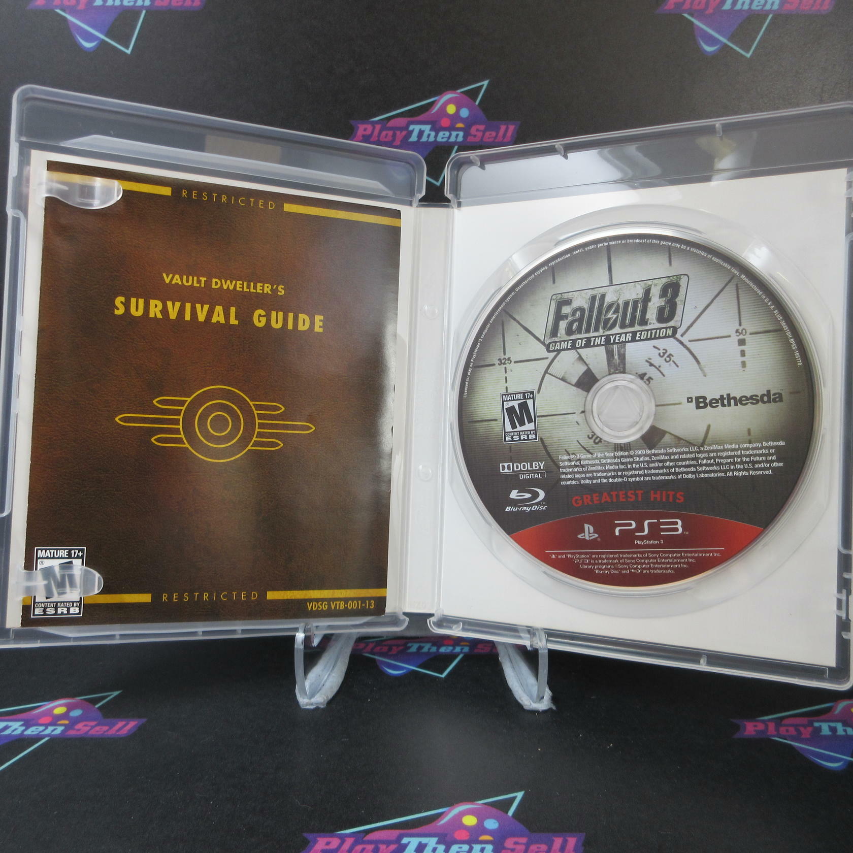 Fallout 3 Game Of The Year Edition GH PS3 PlayStation 3 + Map / Poster - Like New