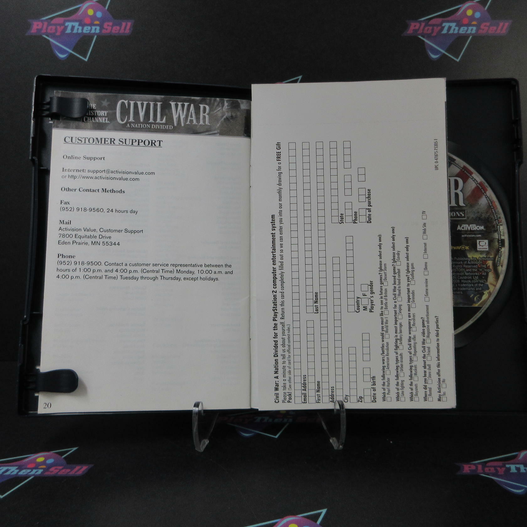 History Channel Civil War A Nation Divided PS2 PlayStation 2 AD/DD Complete - Very Good