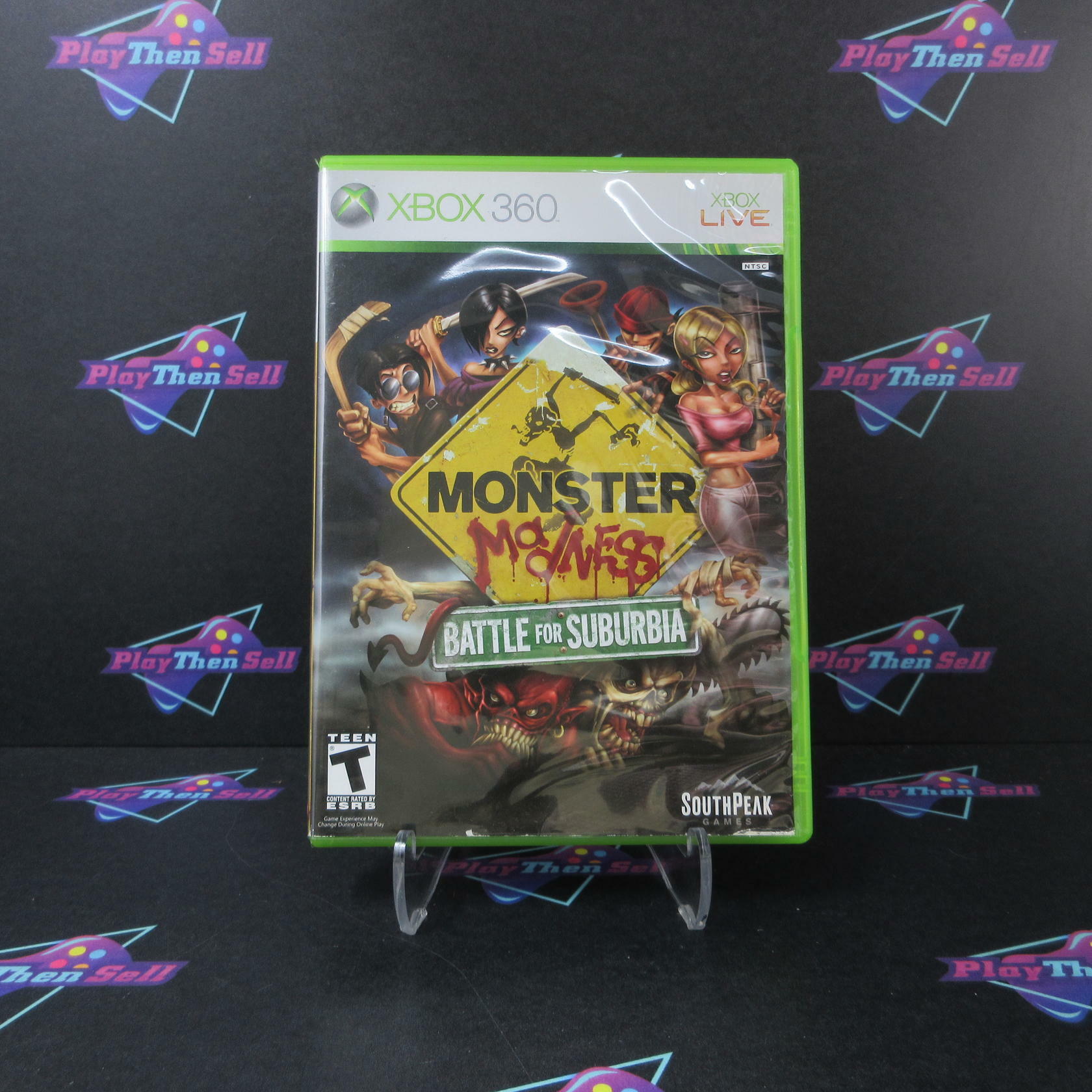 Monster Madness Battle for Suburbia Xbox 360 AD Complete CIB - Very Good