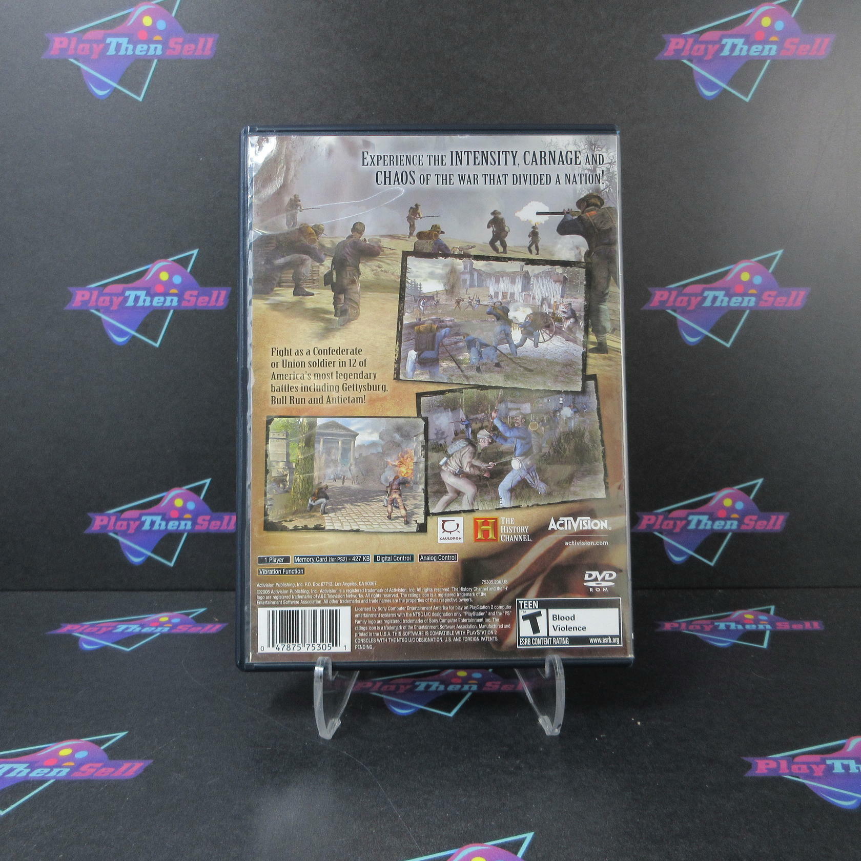 History Channel Civil War A Nation Divided PS2 PlayStation 2 AD/DD Complete - Very Good