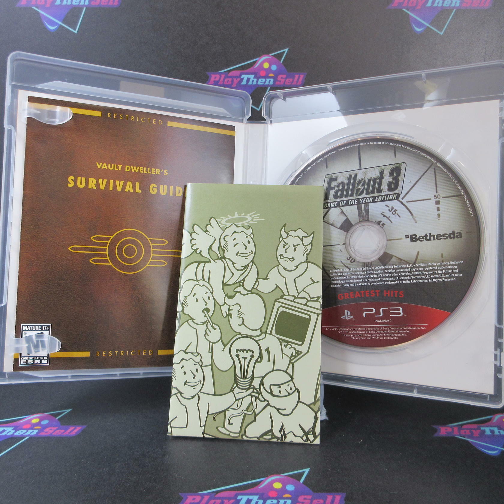 Fallout 3 Game Of The Year Edition GH PS3 PlayStation 3 + Map / Poster - Like New