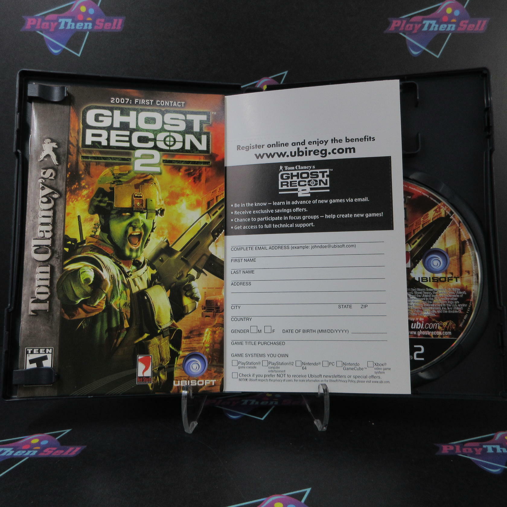 Tom Clancy's Ghost Recon 2 First Contact + Reg Card PS2 AD Complete CIB - Very Good