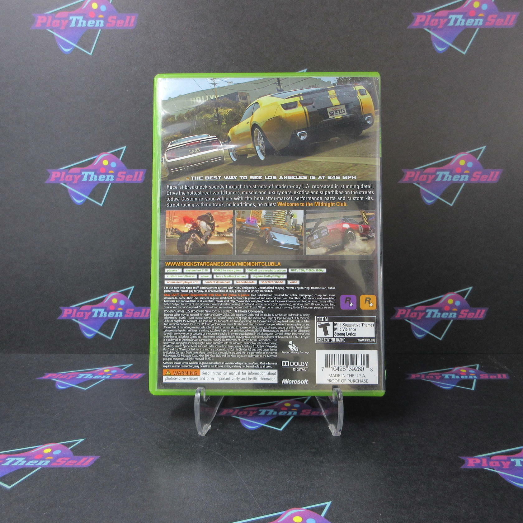 Midnight Club Los Angeles Xbox 360 + Map - Very Good