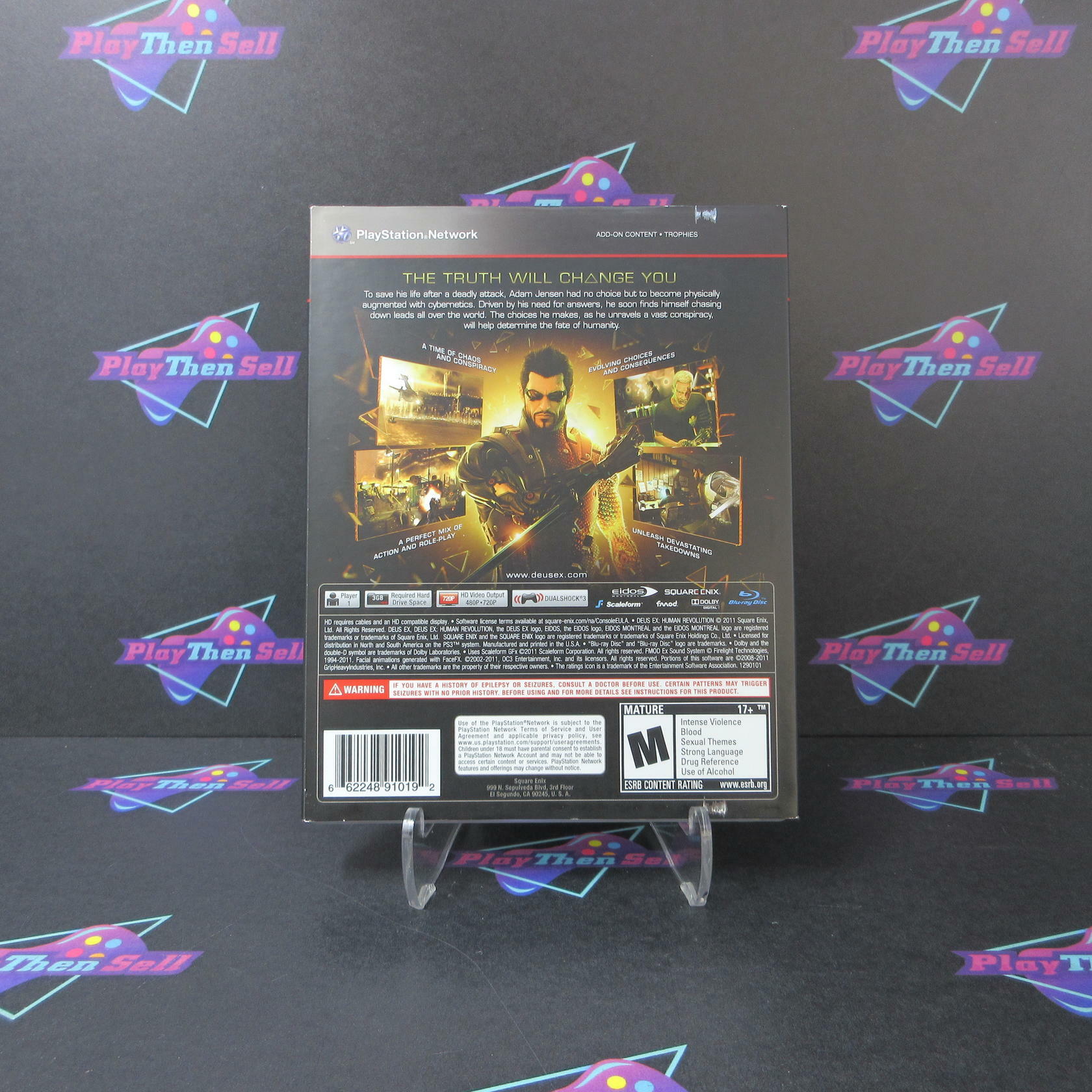 Deus Ex Human Revolution PS3 PlayStation 3 + Sleeve - Like New