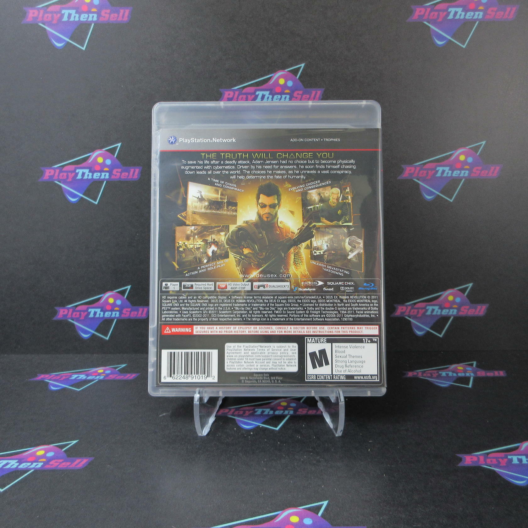 Deus Ex Human Revolution PS3 PlayStation 3 + Sleeve - Like New