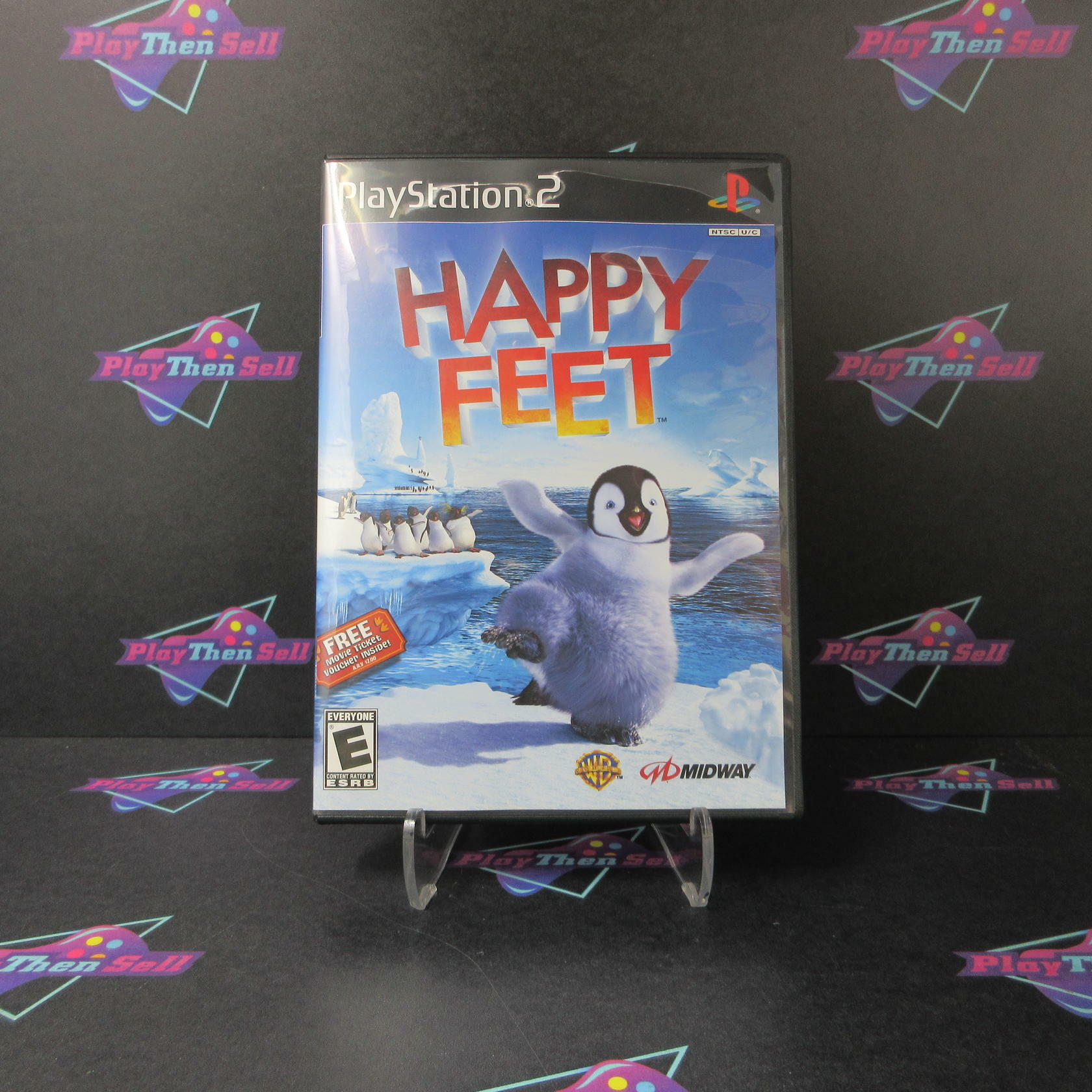 Happy Feet PS2 PlayStation 2 + Reg Card / Movie Ticket - Like New