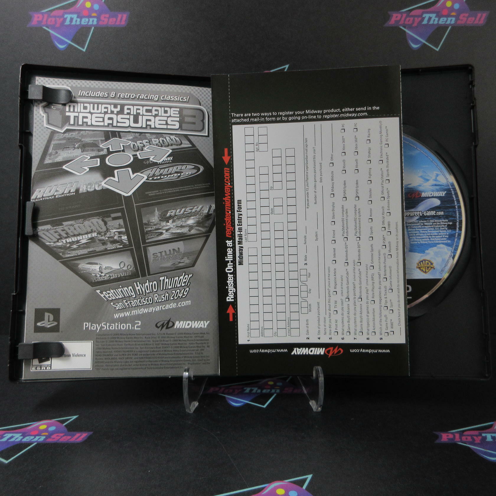 Happy Feet PS2 PlayStation 2 + Reg Card / Movie Ticket - Like New