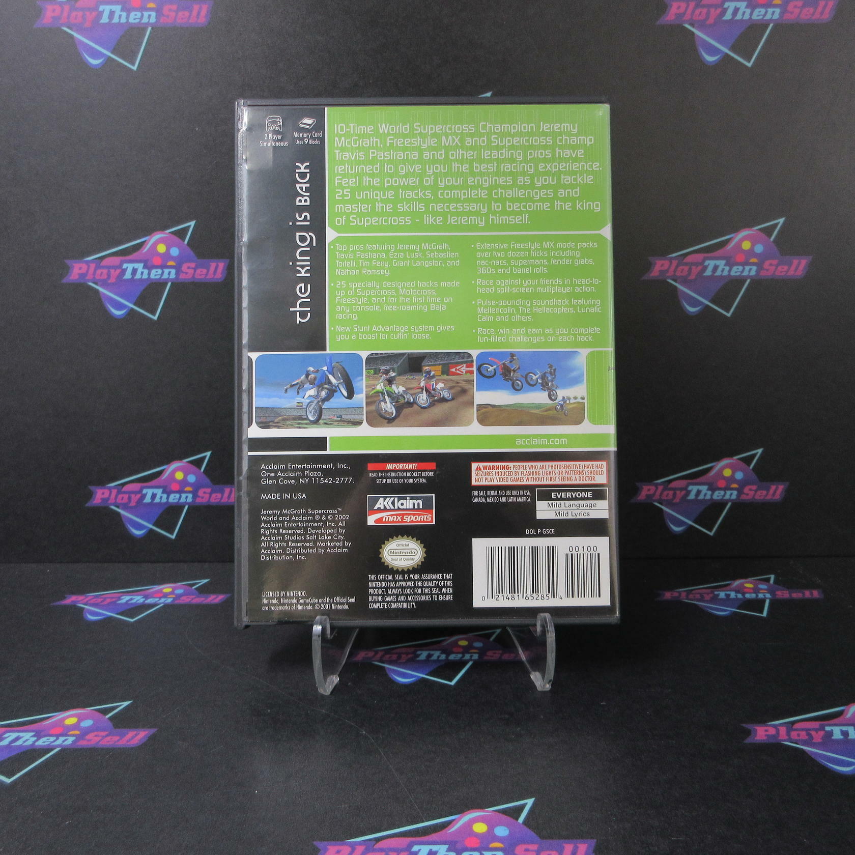 Jeremy McGrath Supercross World Nintendo Gamecube AD Complete CIB - Very Good