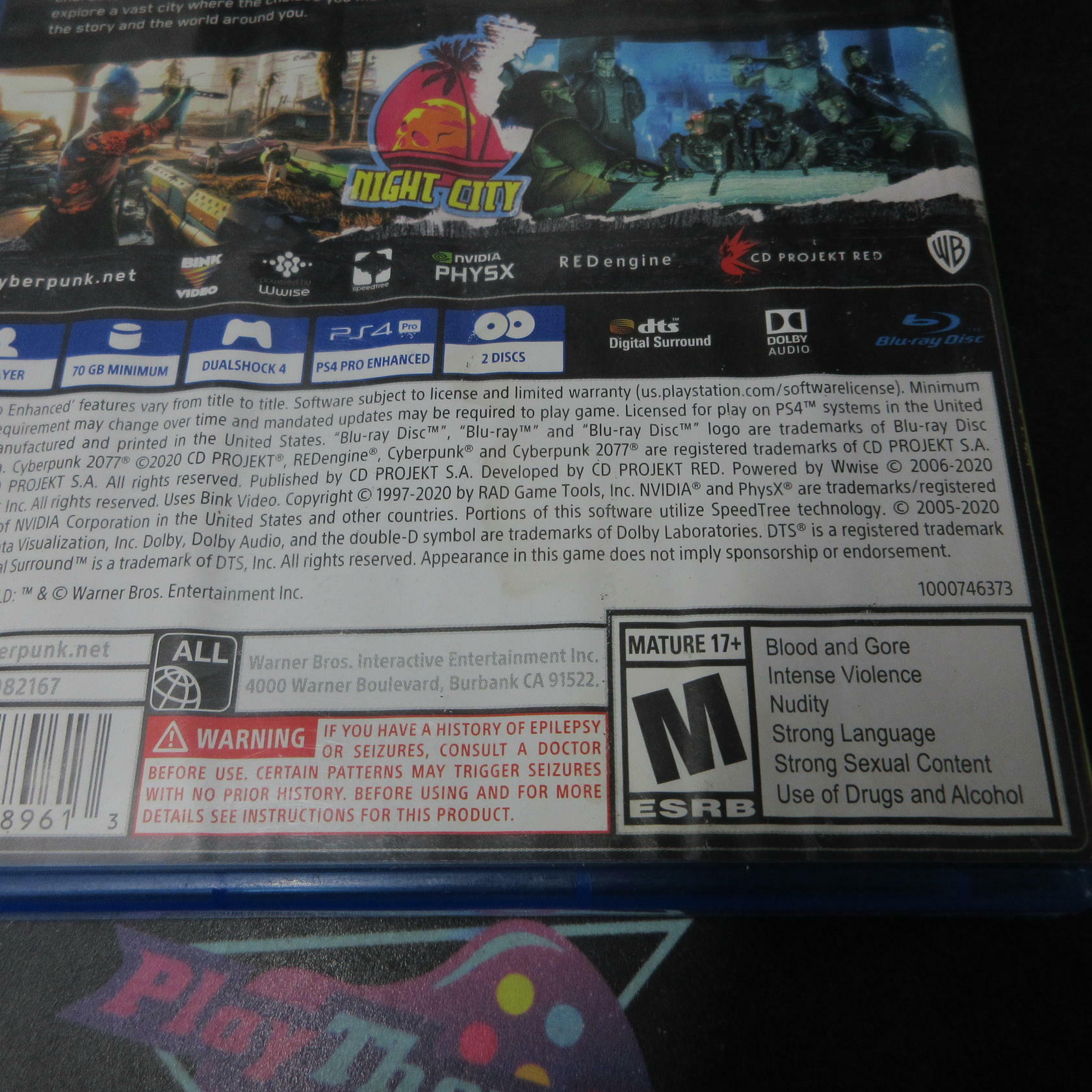 Cyberpunk 2077 PS4 PlayStation 4 AD Complete CIB - Very Good