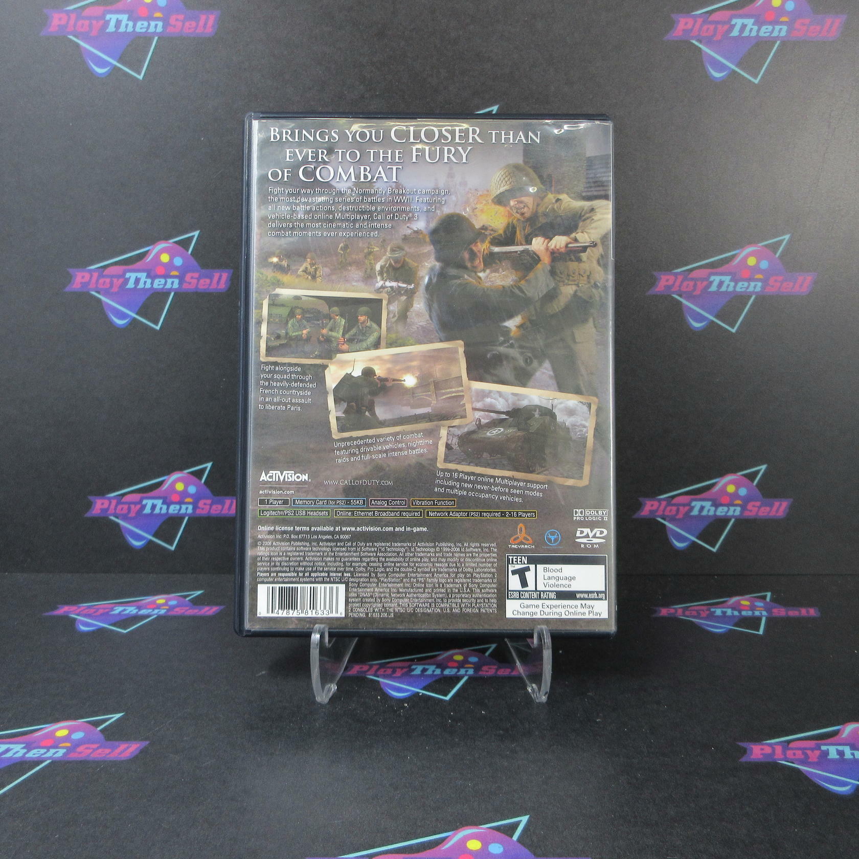 Call of Duty 3 PS2 PlayStation 2 AD/NM - Very Good