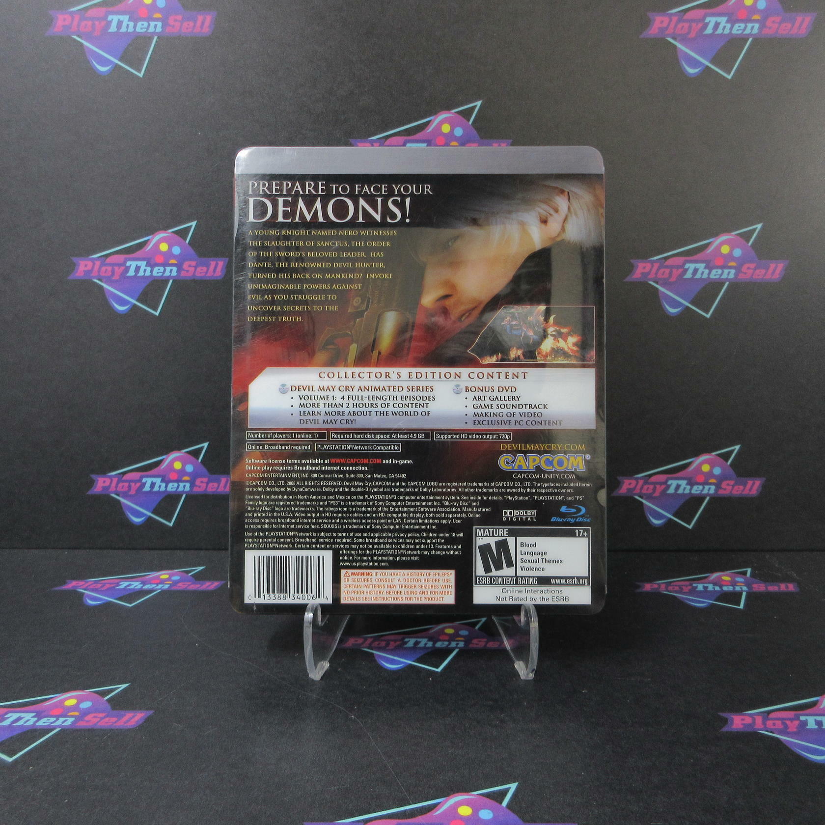 Devil May Cry 4 Collector's Edition Steelbook PlayStation 3 + Bonus Disc/Sleeve - Like New