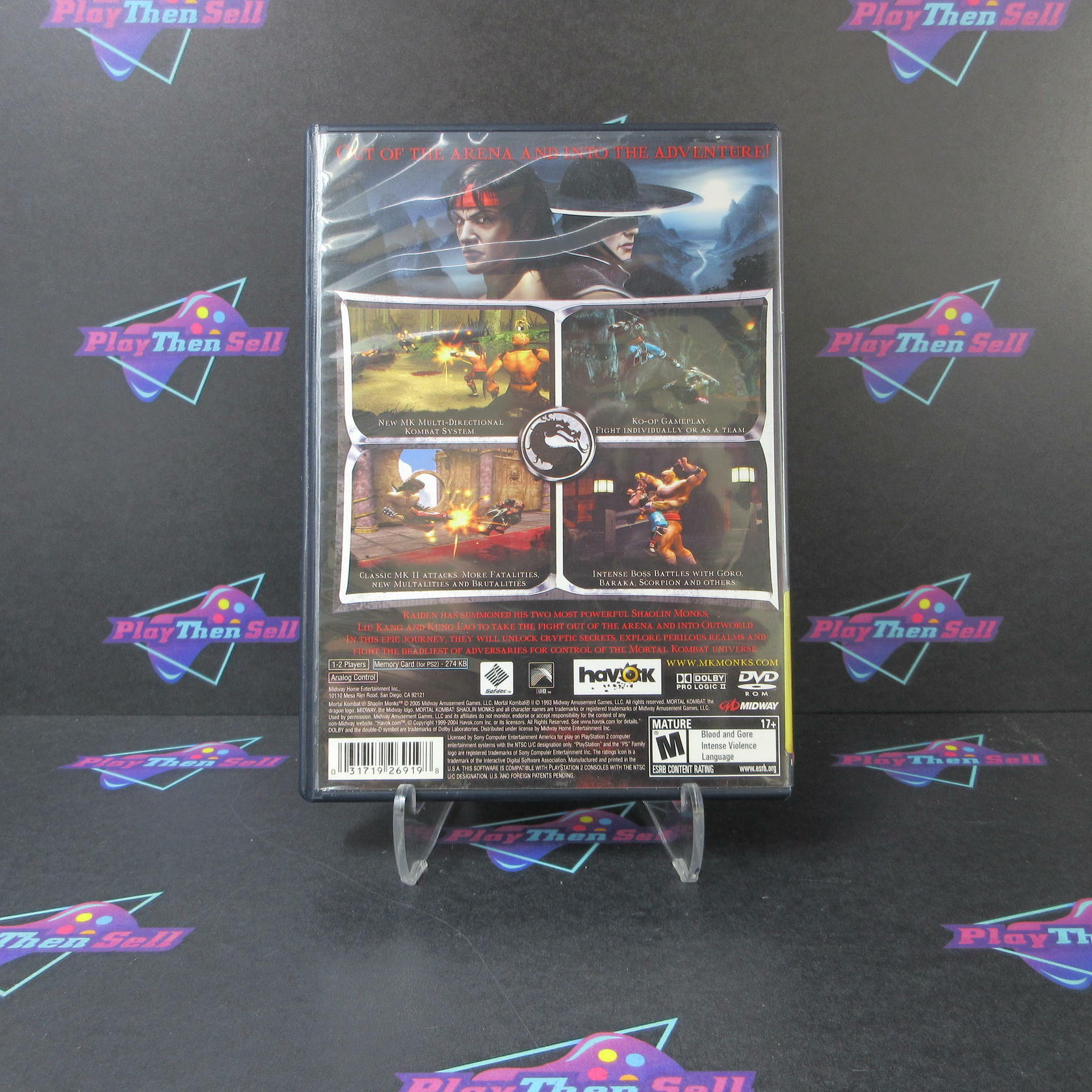 Mortal Kombat Shaolin Monks + Reg Card PS2 PlayStation 2 AD/DD Complete CIB - Very Good