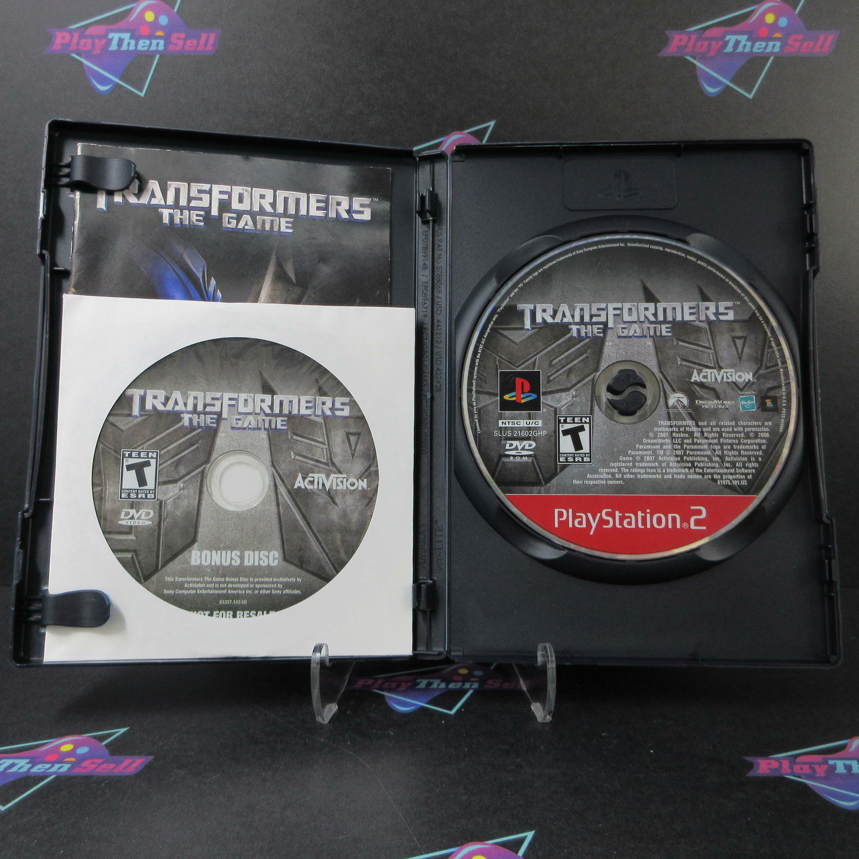 Transformers The Game GH PS2 PlayStation 2 MD + Bonus Disc Complete CIB - Very Good