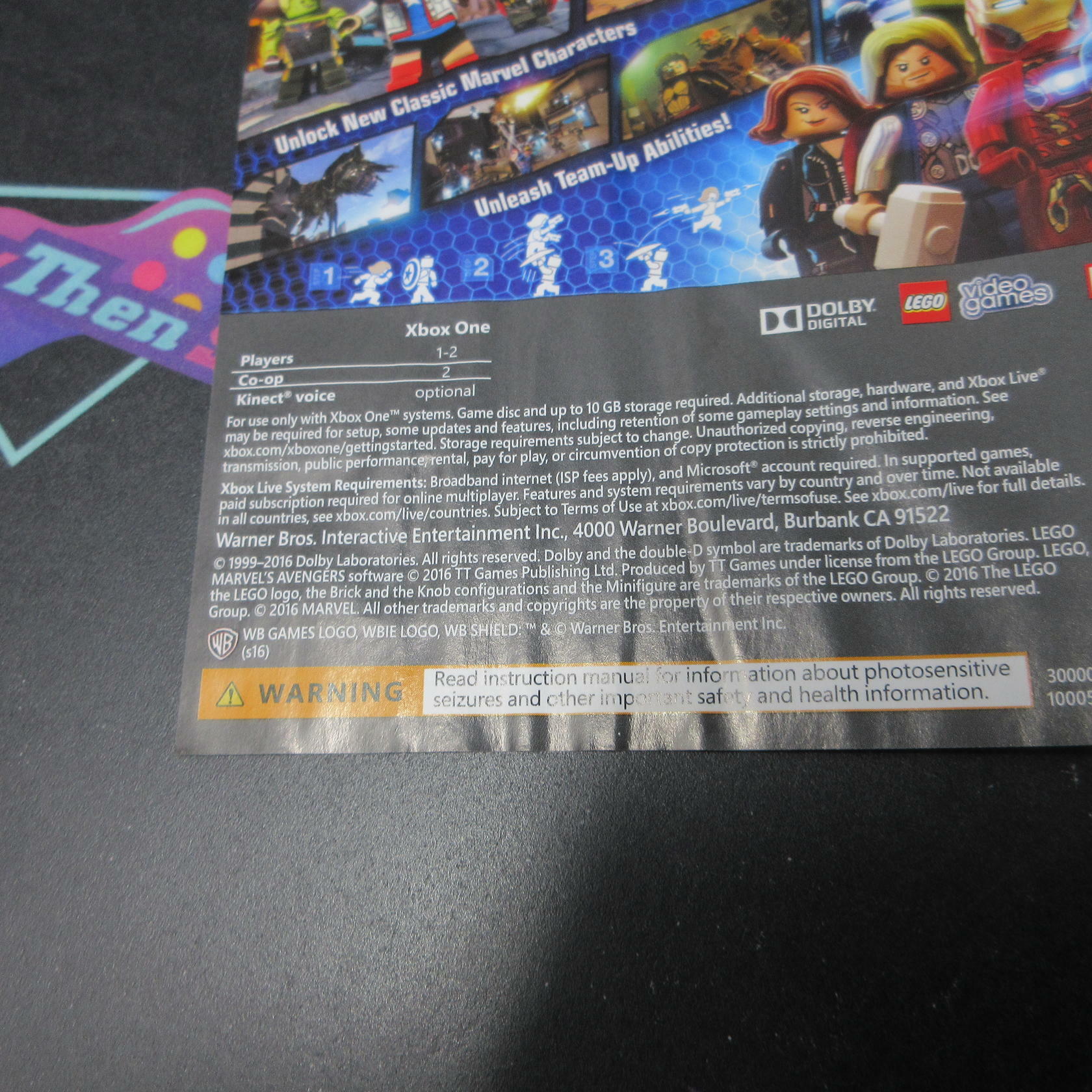 LEGO Marvels Avengers Xbox One AD/MD Complete CIB - Very Good