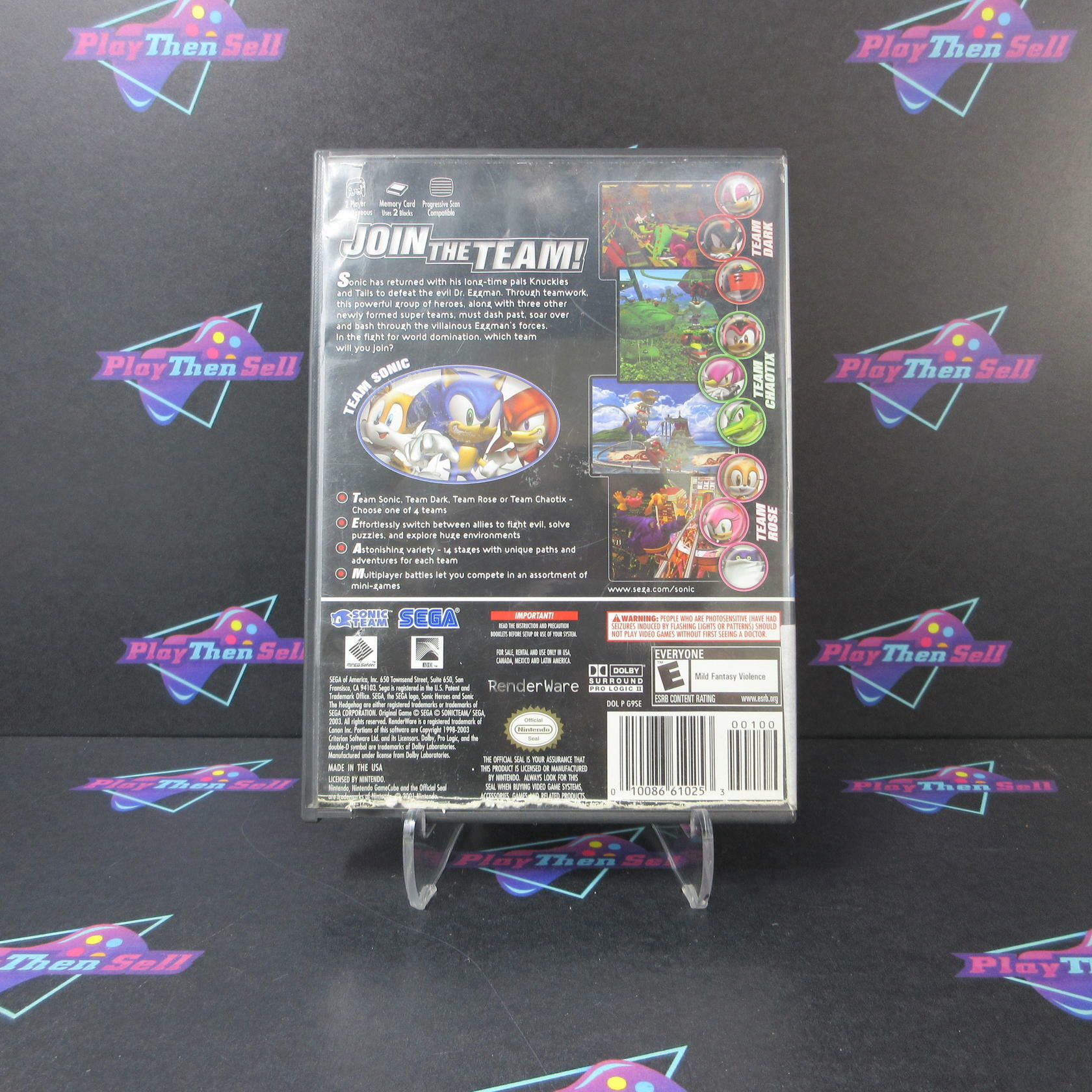 Sonic Heroes Nintendo Gamecube AD/NM - Very Good