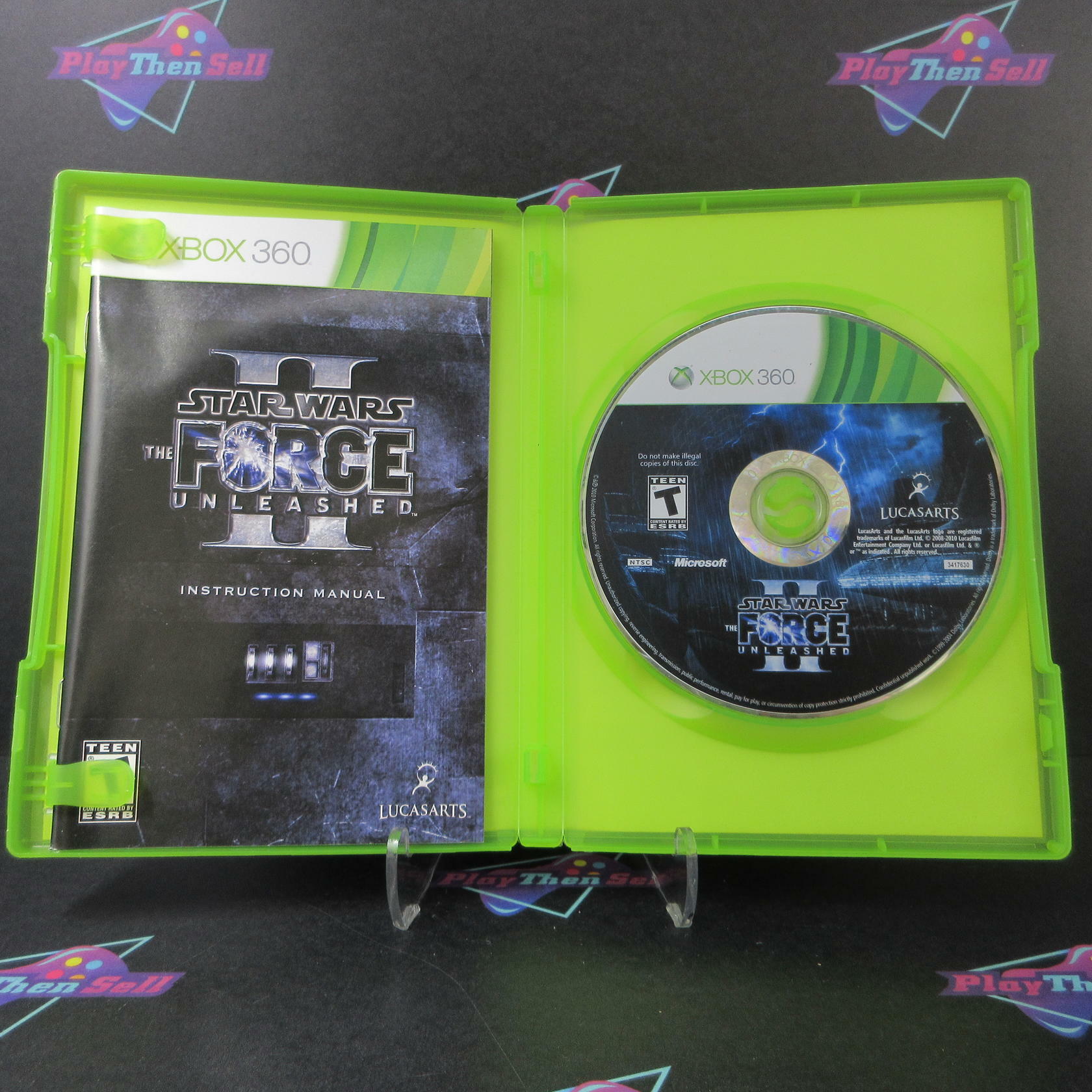 Star Wars The Force Unleashed II 2 Xbox 360 + Trading Card - Like New