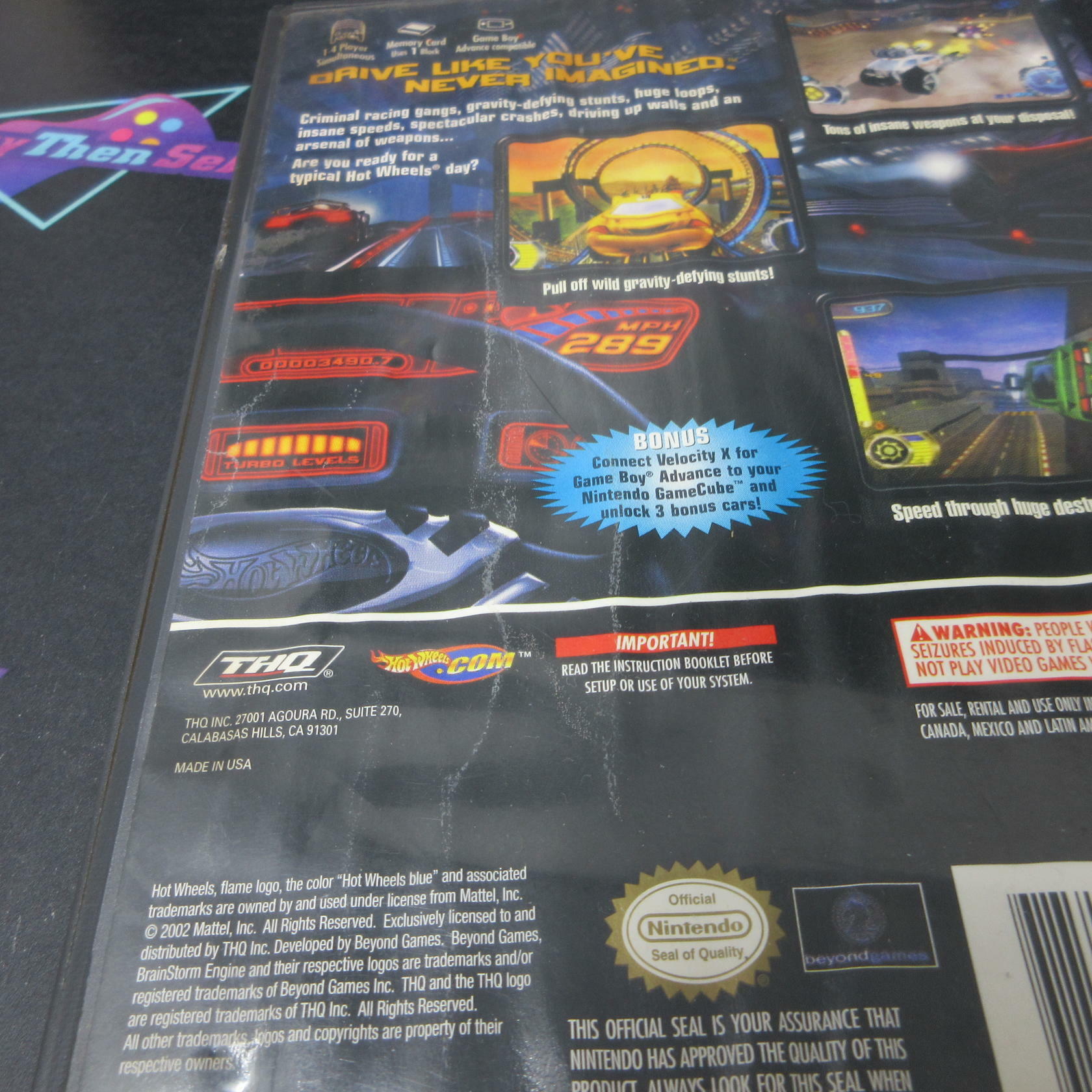 Hot Wheels Velocity X Nintendo GameCube AD/NM - Very Good