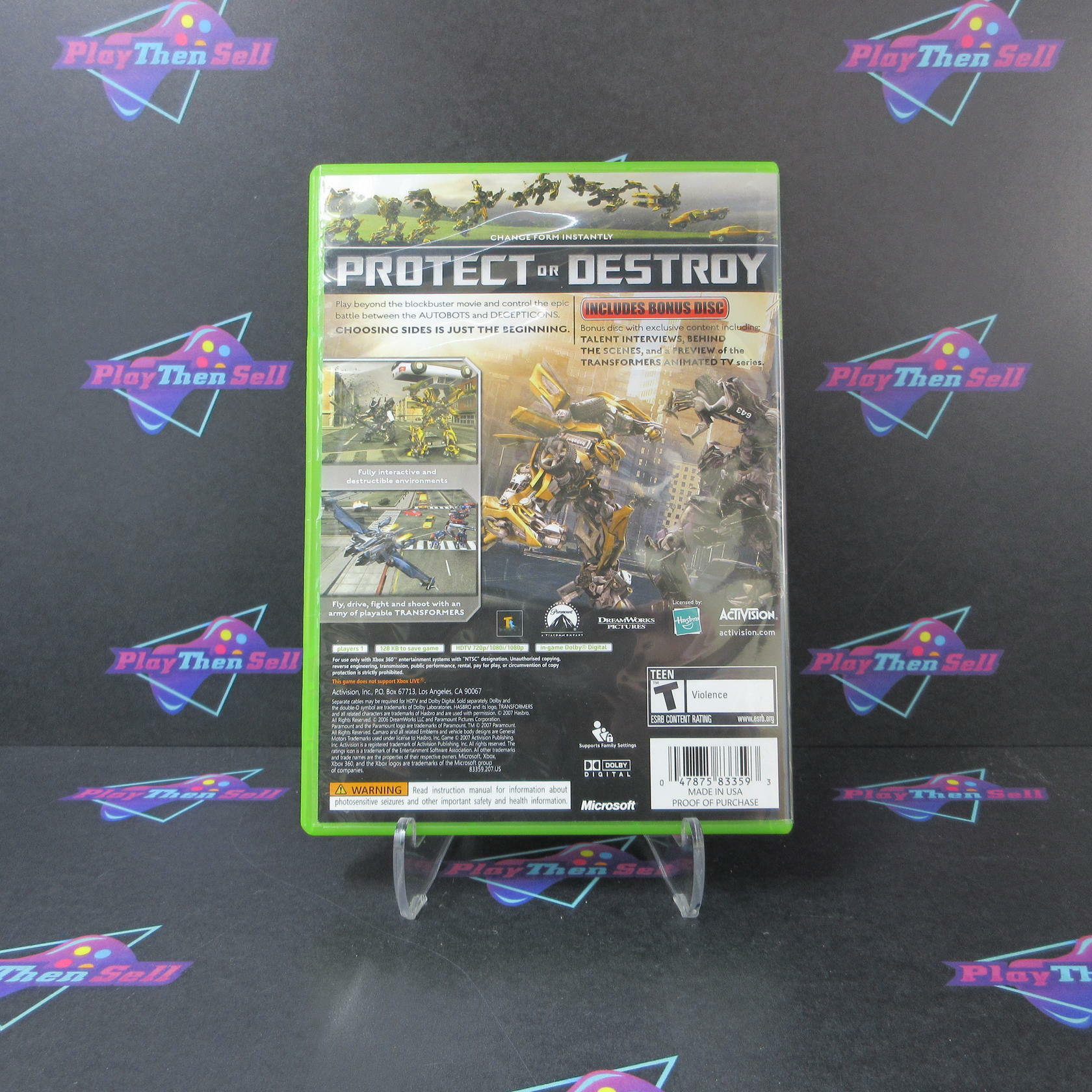 Transformers The Game PH Xbox 360 AD/NM No Bonus Disc - Very Good