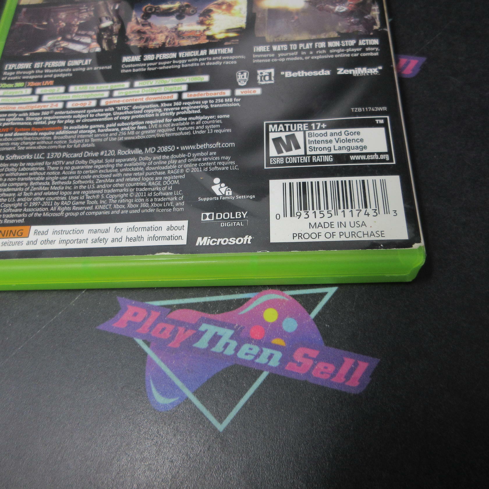 Rage Xbox 360 AD/NM - Very Good