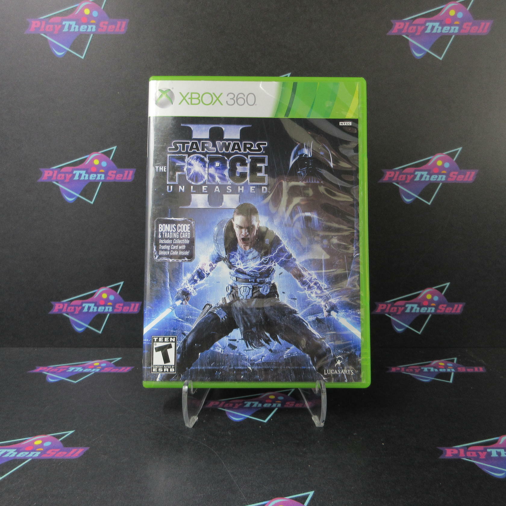 Star Wars The Force Unleashed II 2 Xbox 360 + Trading Card - Like New