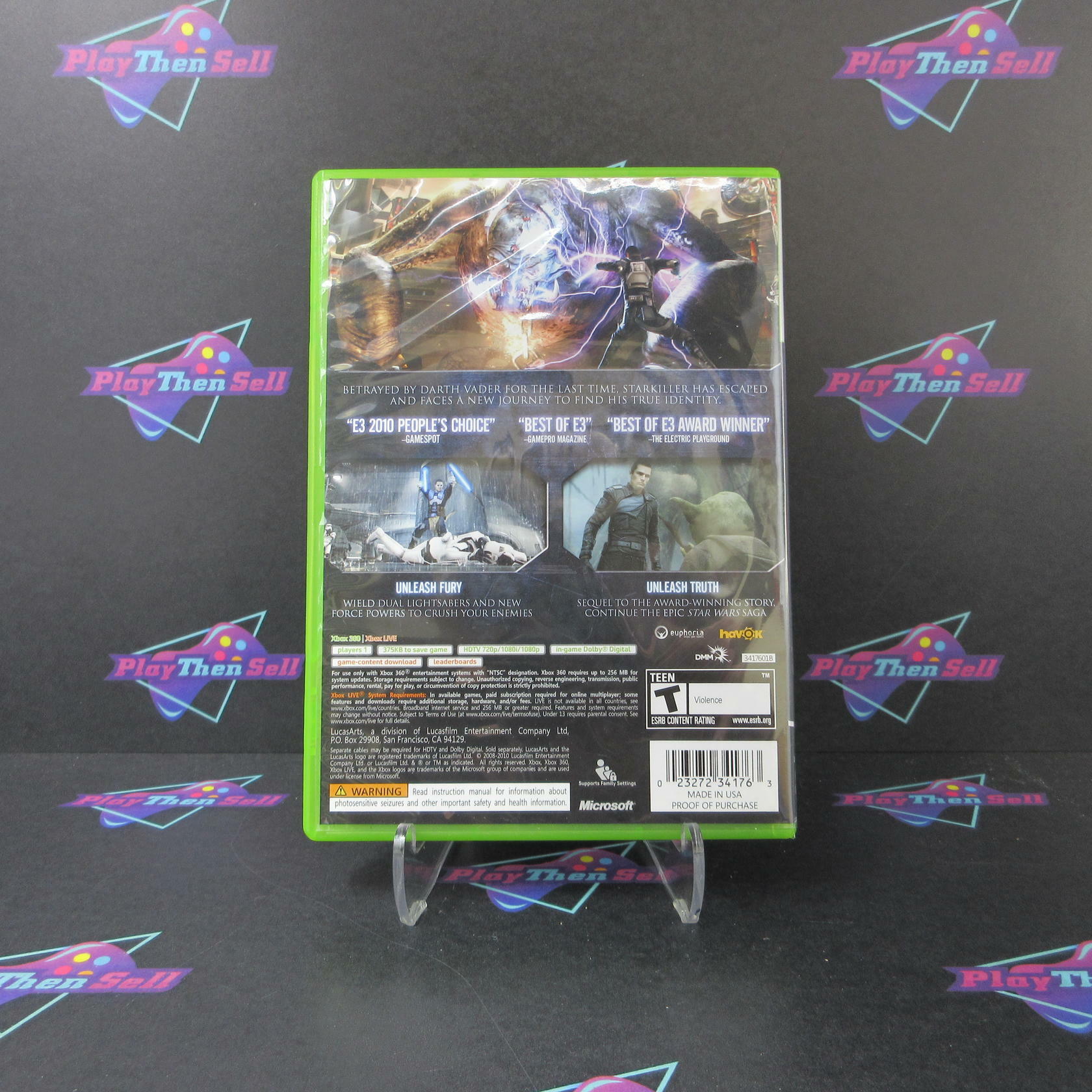 Star Wars The Force Unleashed II 2 Xbox 360 + Trading Card - Like New