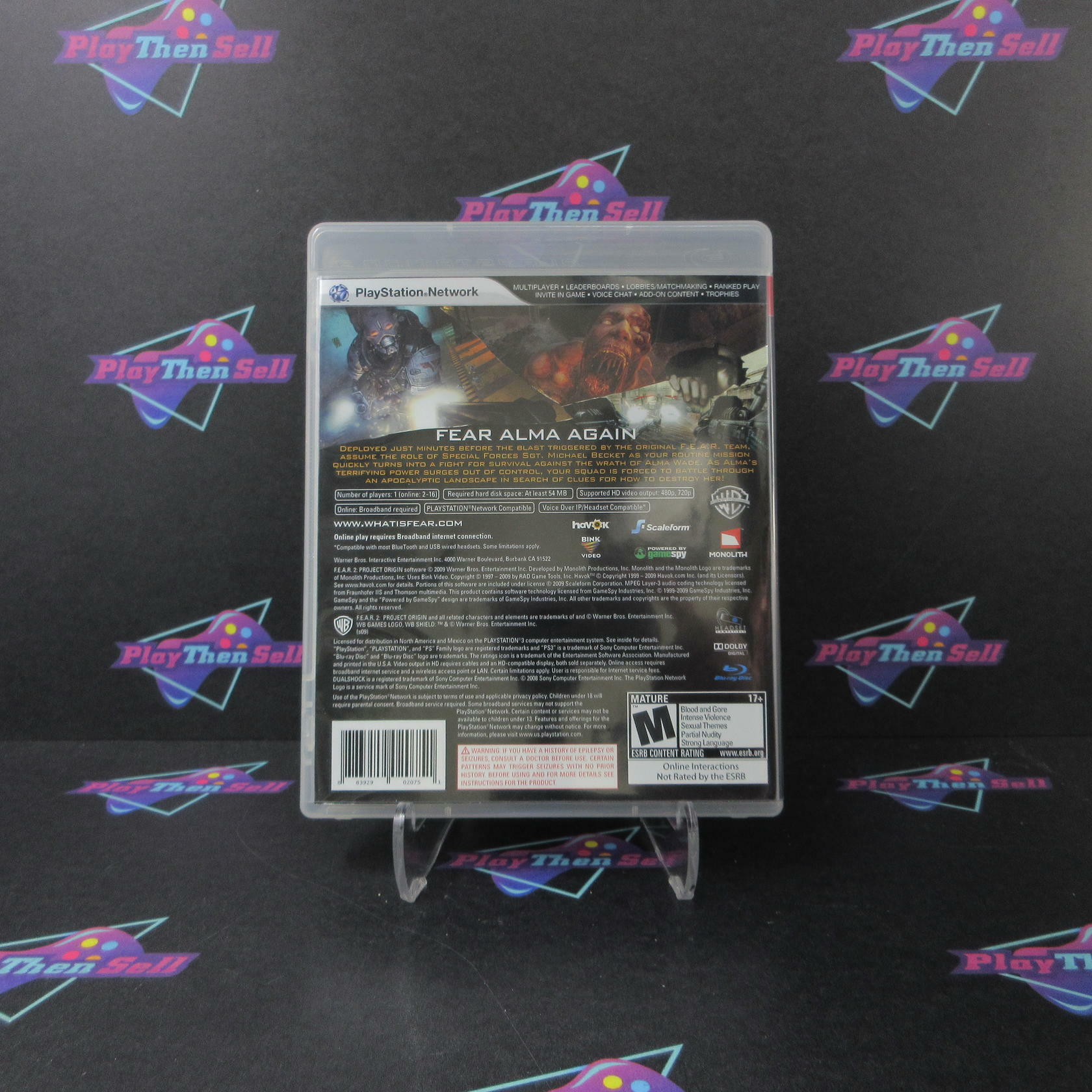 F.E.A.R. 2 Project Origin PS3 PlayStation 3 + Sleeve - Like New