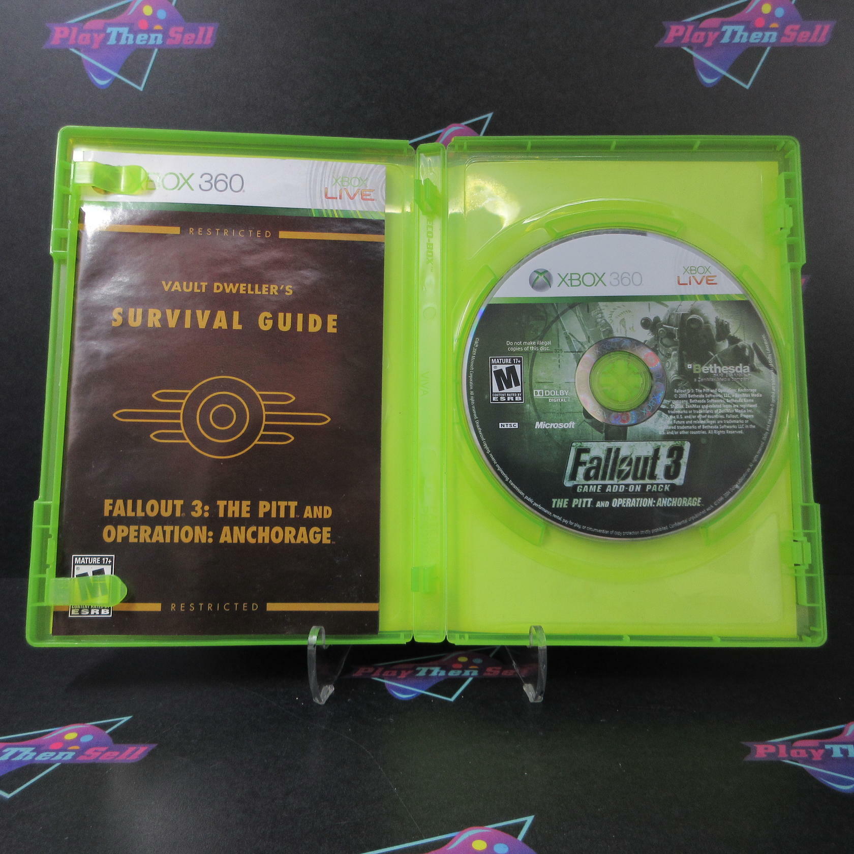 Fallout 3 Add-On The Pitt + Operation Anchorage Xbox 360 AD + Poster Complete - Very Good