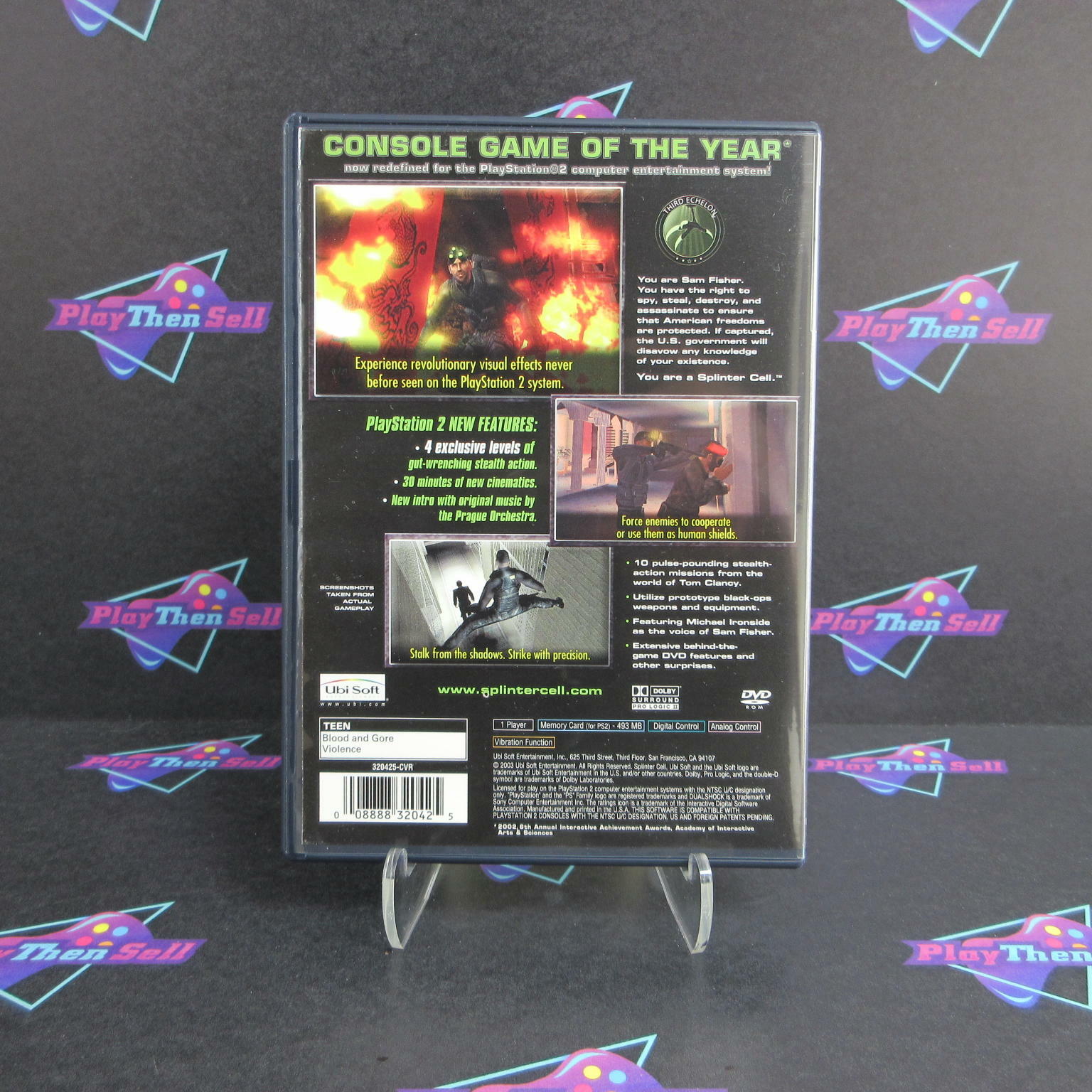 Tom Clancy's Splinter Cell PS2 PlayStation 2 + Reg Card - Like New