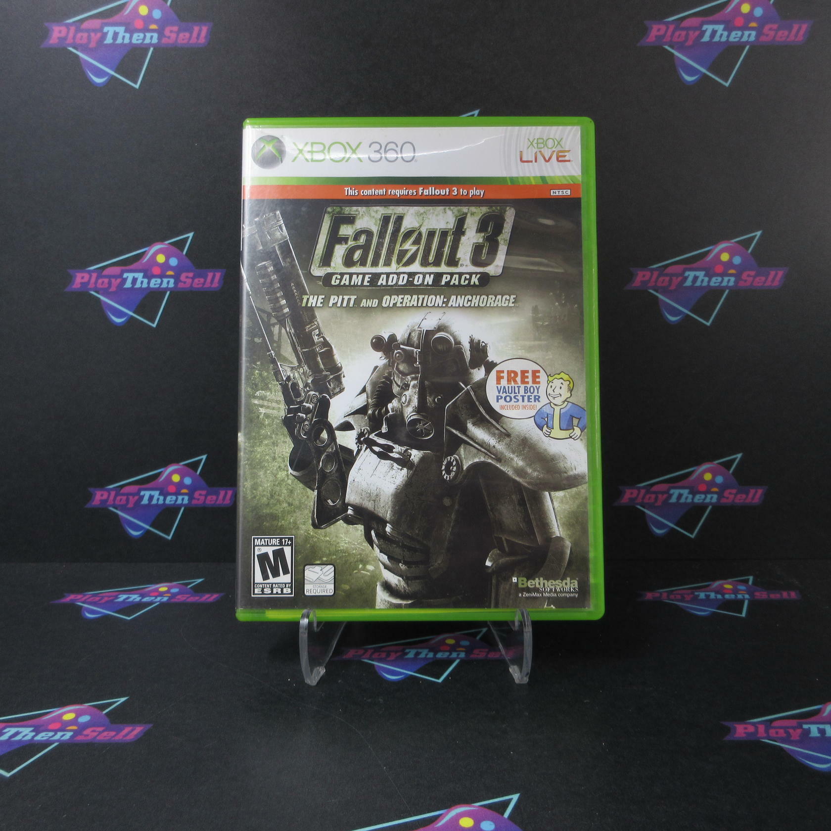 Fallout 3 Add-On The Pitt + Operation Anchorage Xbox 360 AD + Poster Complete - Very Good