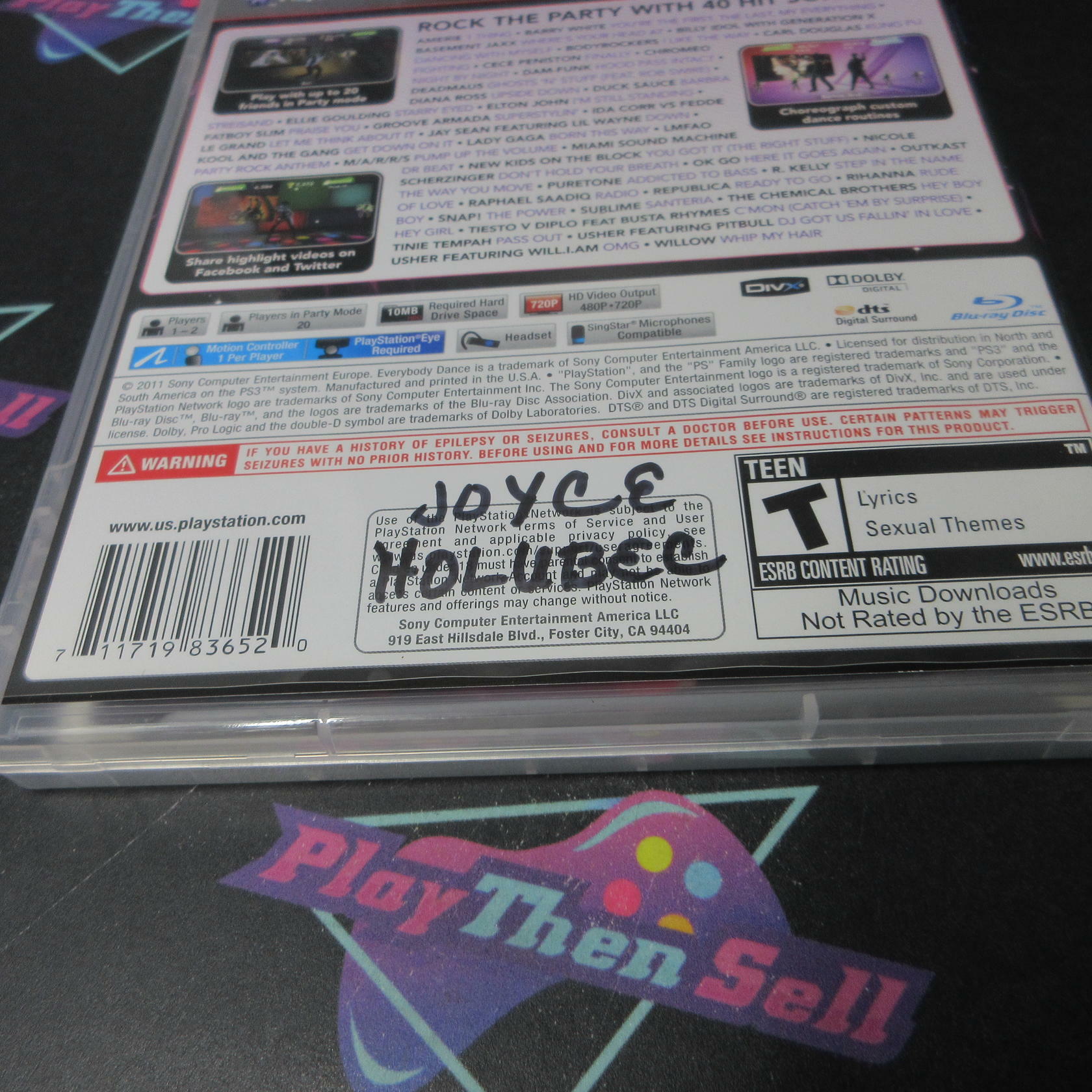 Everybody Dance PS3 PlayStation 3 AD Complete CIB - Very Good