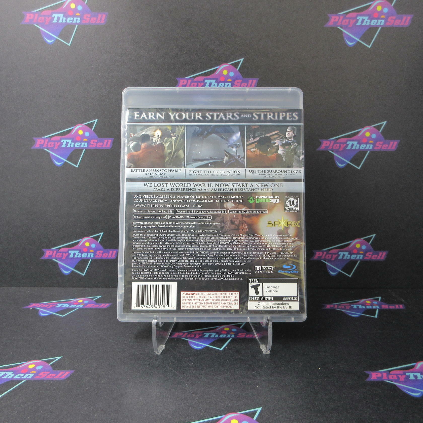 Turning Point Fall of Liberty PS3 PlayStation 3 AD Complete CIB - Very Good